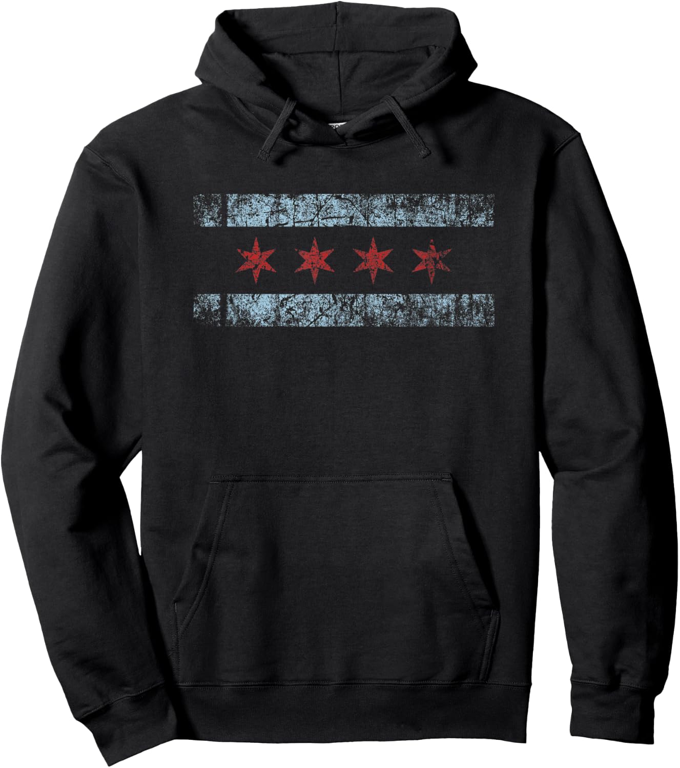 Chicago Flag Retro Windy City Graphic Hoodie - Hoodie | Black