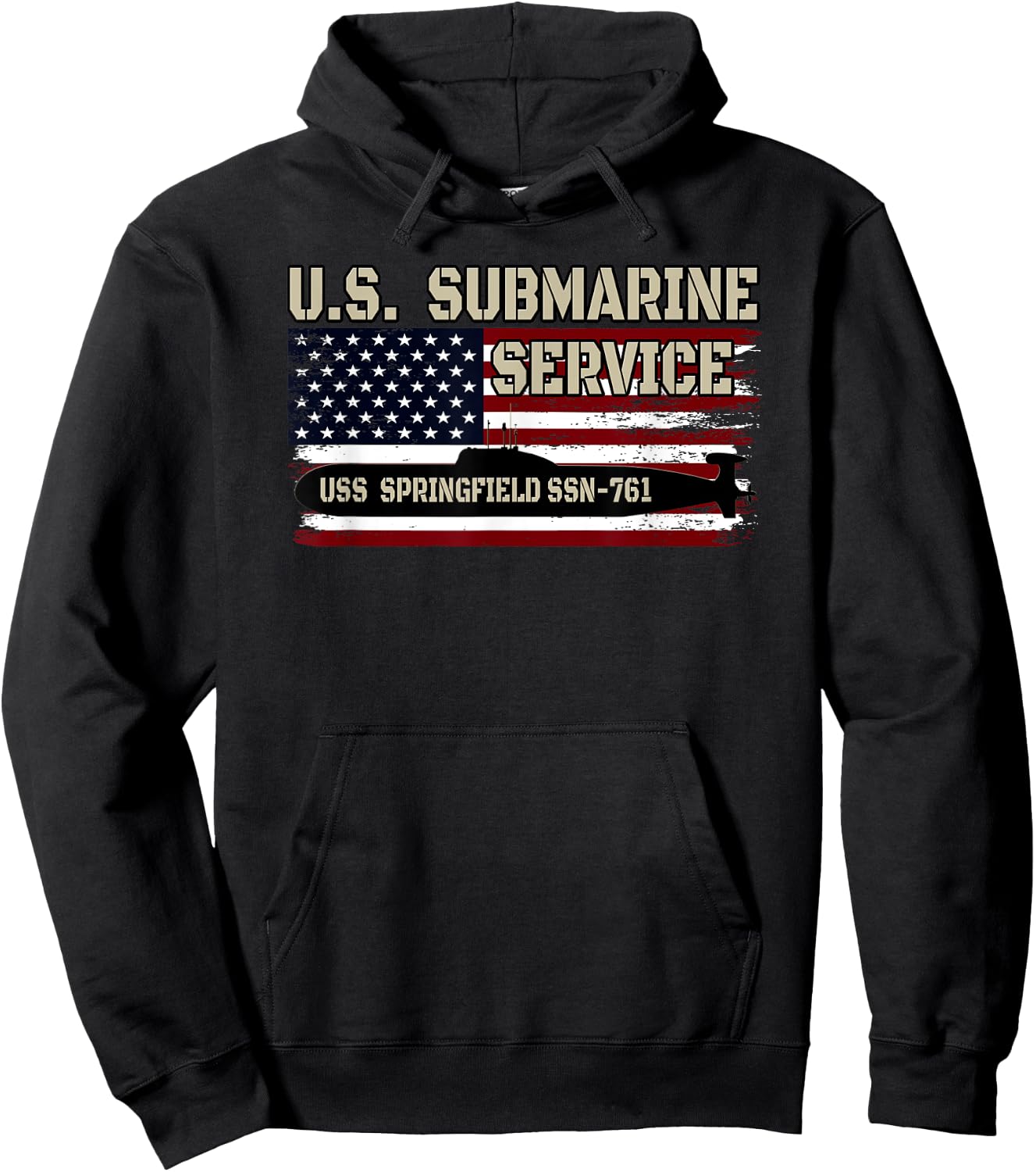 USS Springfield SSN-761 Submarine Veterans Day Father's Day Hoodie - Hoodie | Black