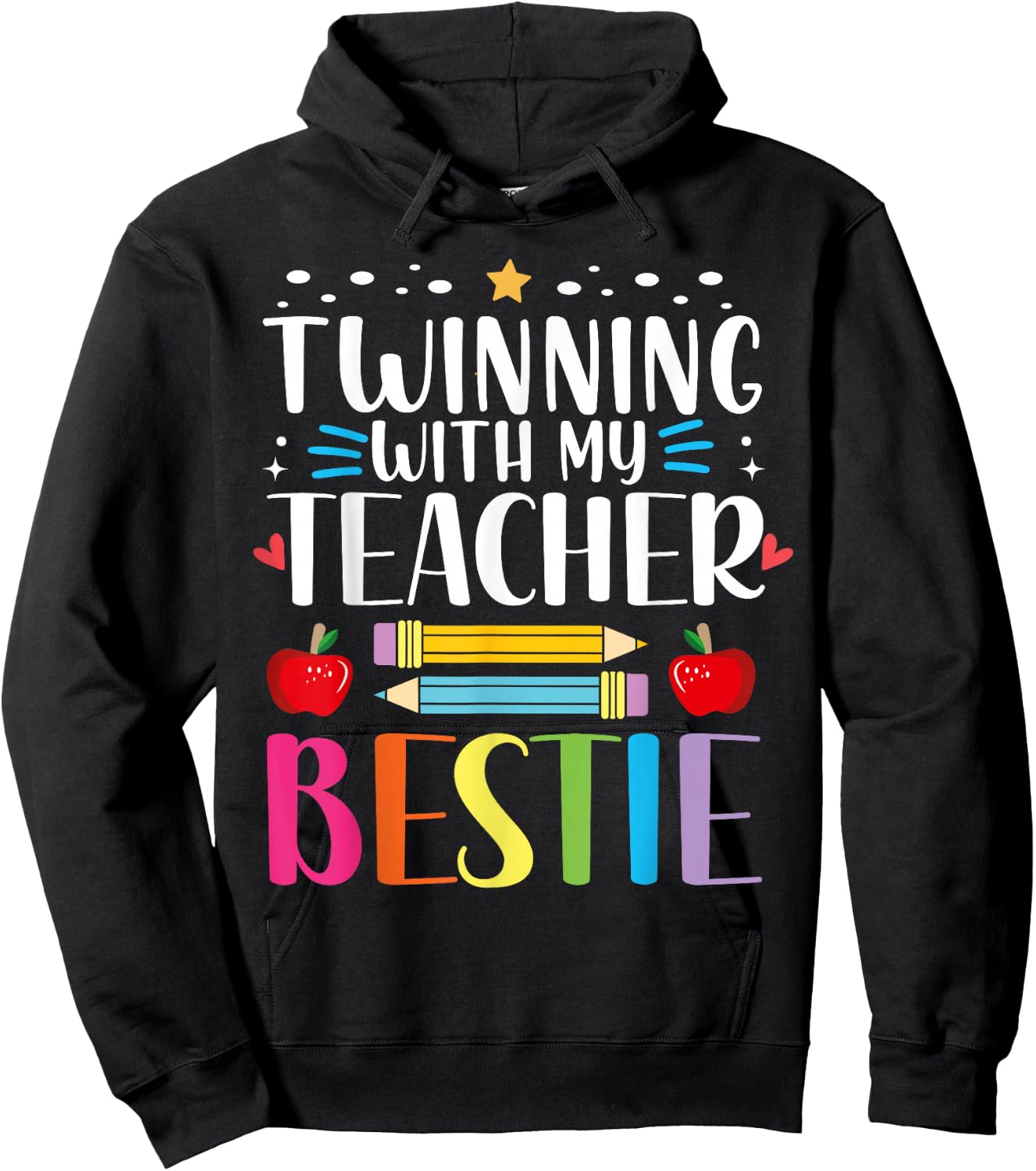 Twinning with my teacher bestie Funny Matching teachers Hoodie - Hoodie | Black