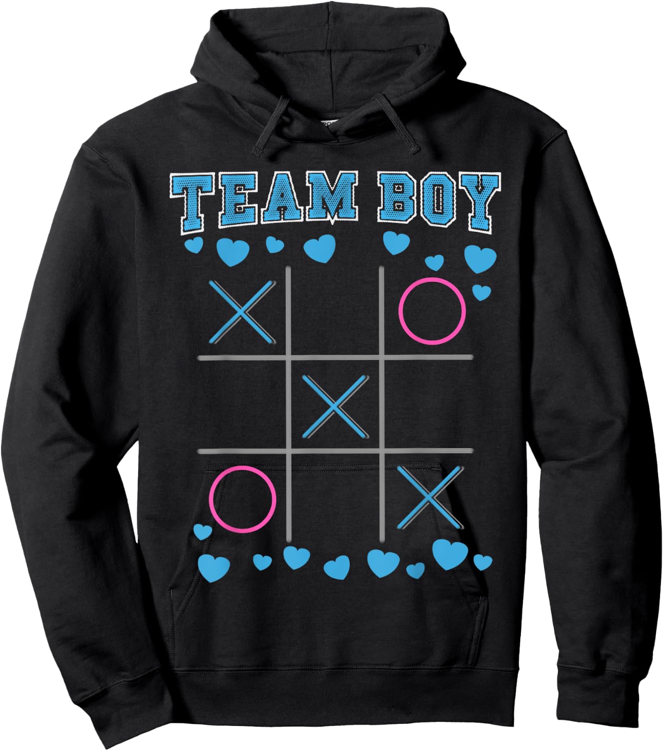 Cute Gender Reveal Baby Shower Party Team Boy Men Women Kids Hoodie - Hoodie | Black