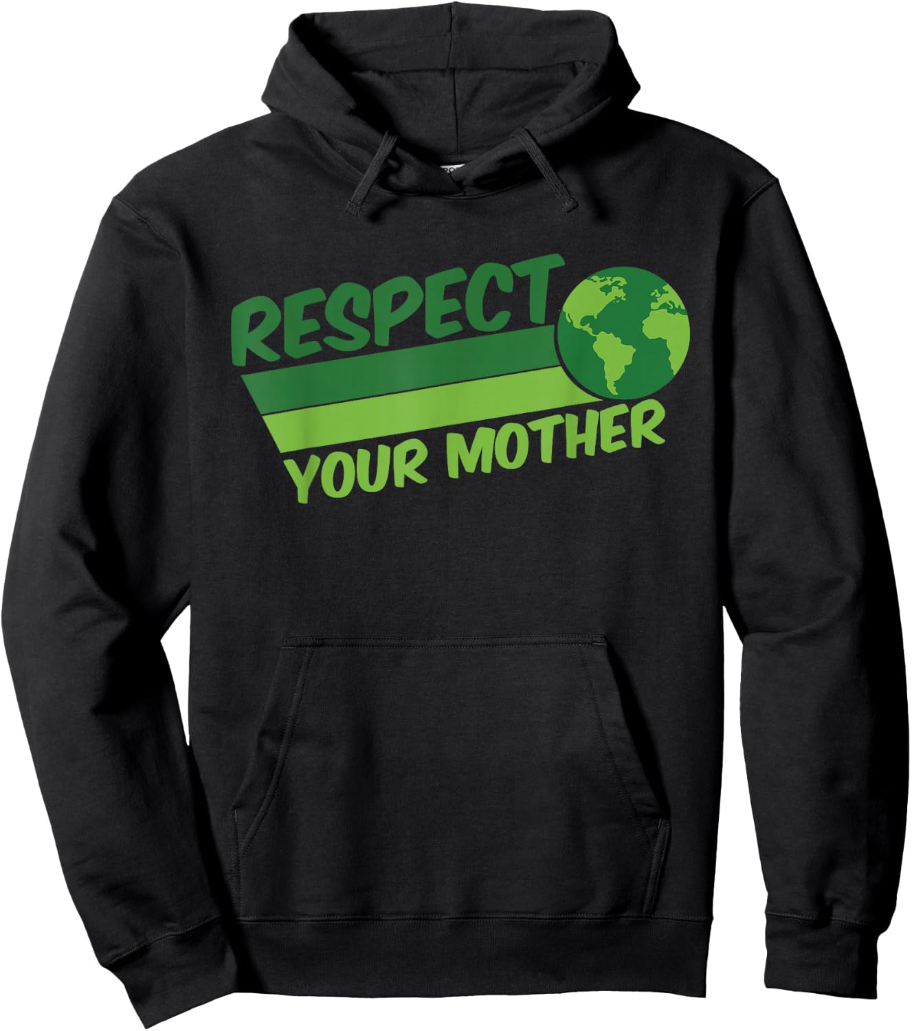 Respect Your Mother Awesome Earth Day Globe Graphic Hoodie - Hoodie | Black