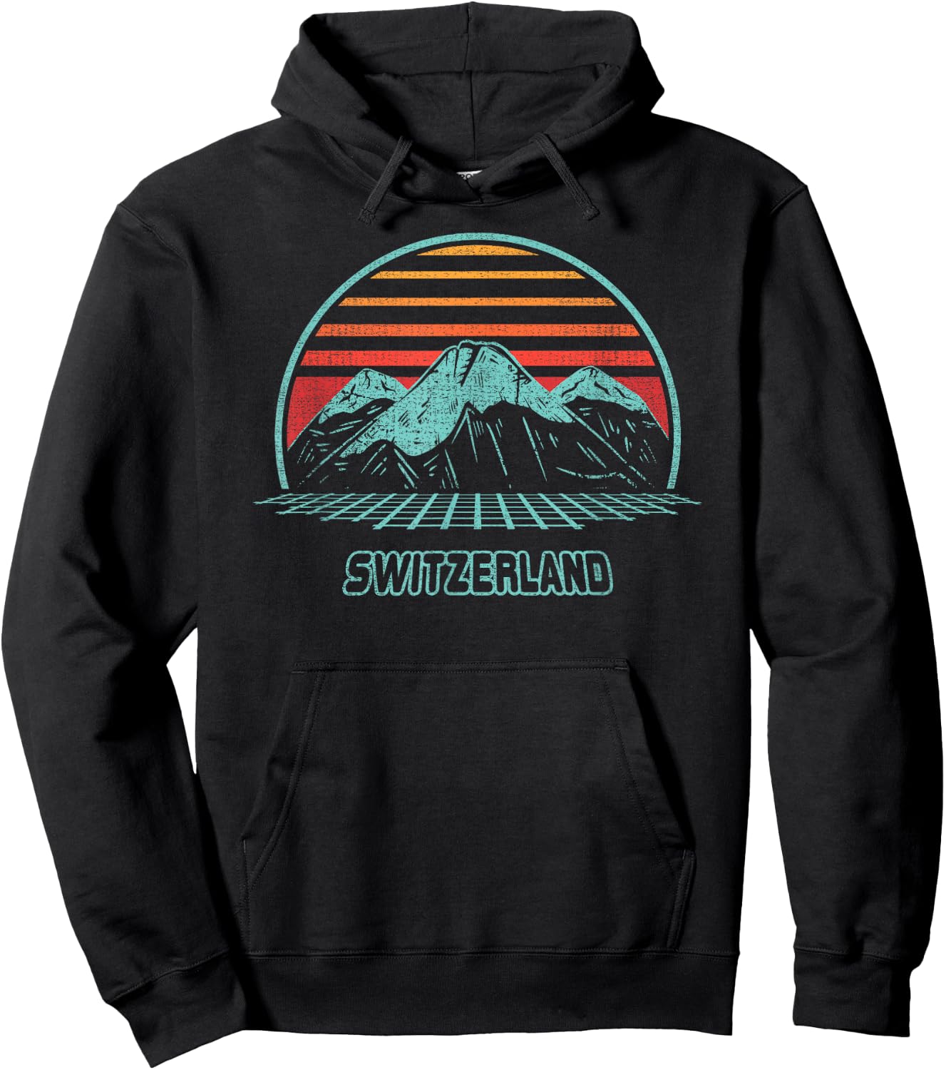 Switzerland Retro Vintage 80s Style Hoodie - Hoodie | Black