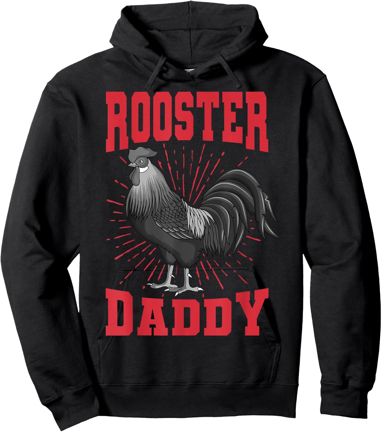 Rooster Daddy Chicken Farm Poultry Father's Day Hoodie - Hoodie | Black