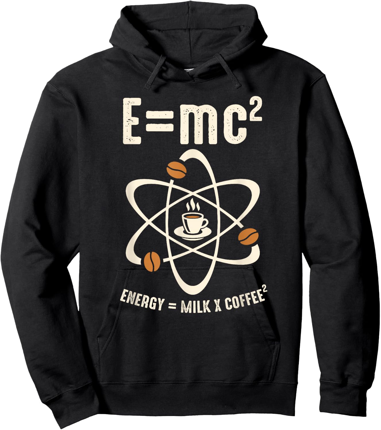 E=MC2 Funny Science Barista Coffee Energy Milk Coffee Gift Hoodie - Hoodie | Black