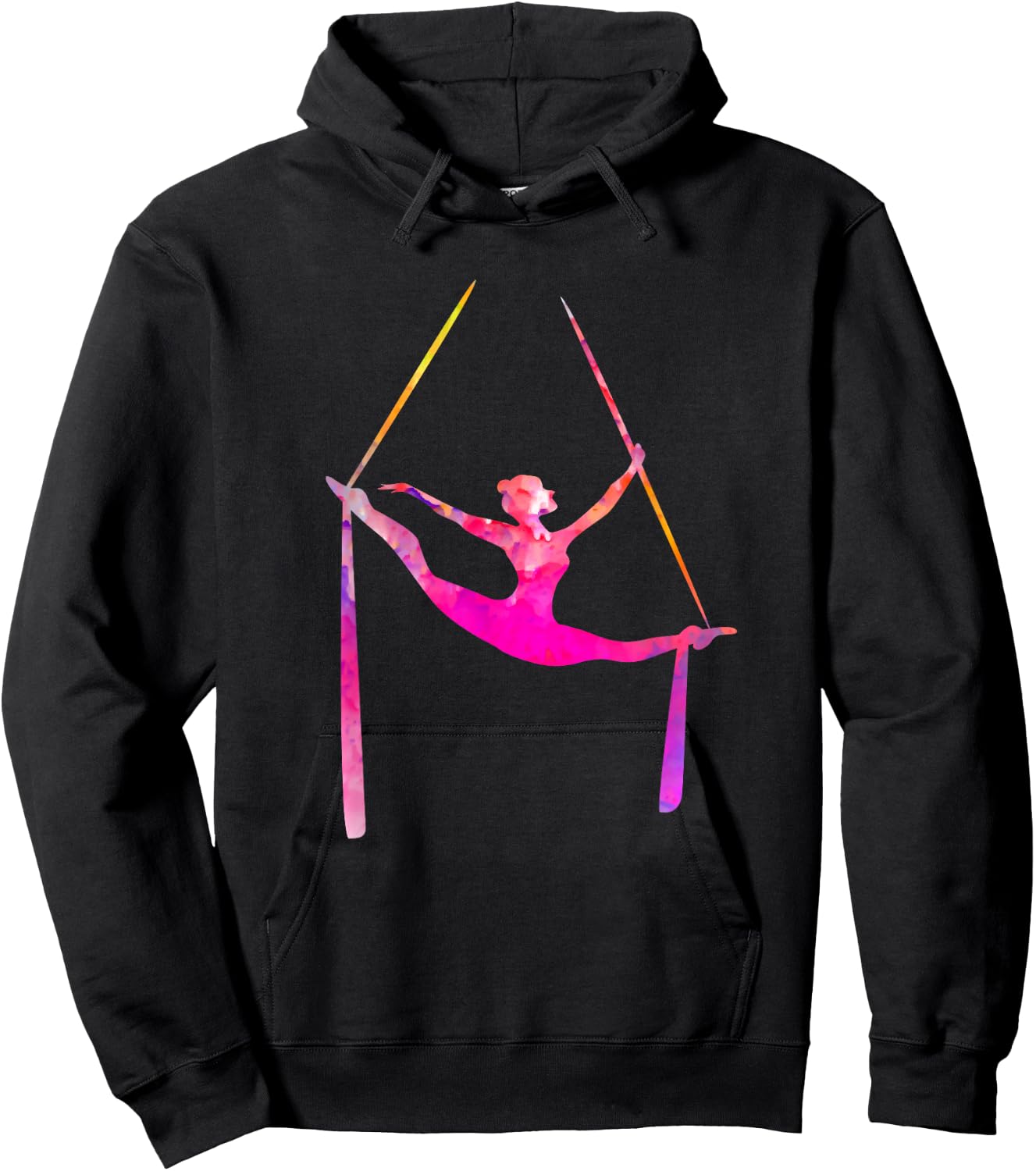 Aerial Silk Dancer Air Yoga Silhouette Aerialist Hoodie - Hoodie | Black