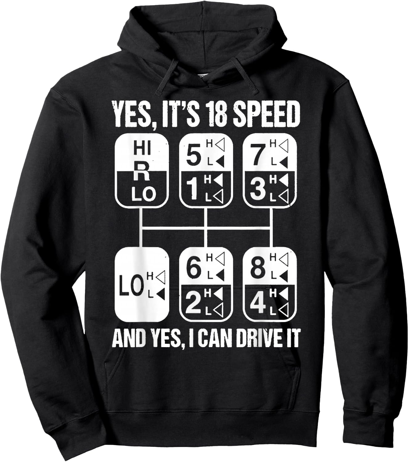 Trucker Yes It's 18 Speed And Yes I Can Drive It Truck Lover Hoodie - Hoodie | Black