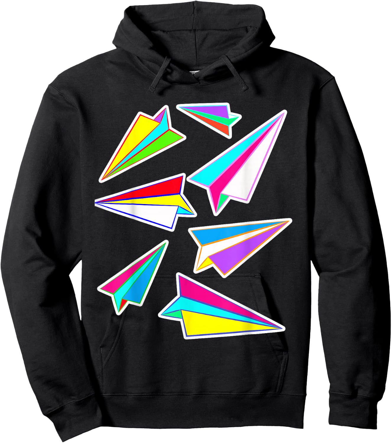 Boys Funny Paper Airplane Pilot Origami Shirt Hoodie - Hoodie | Black