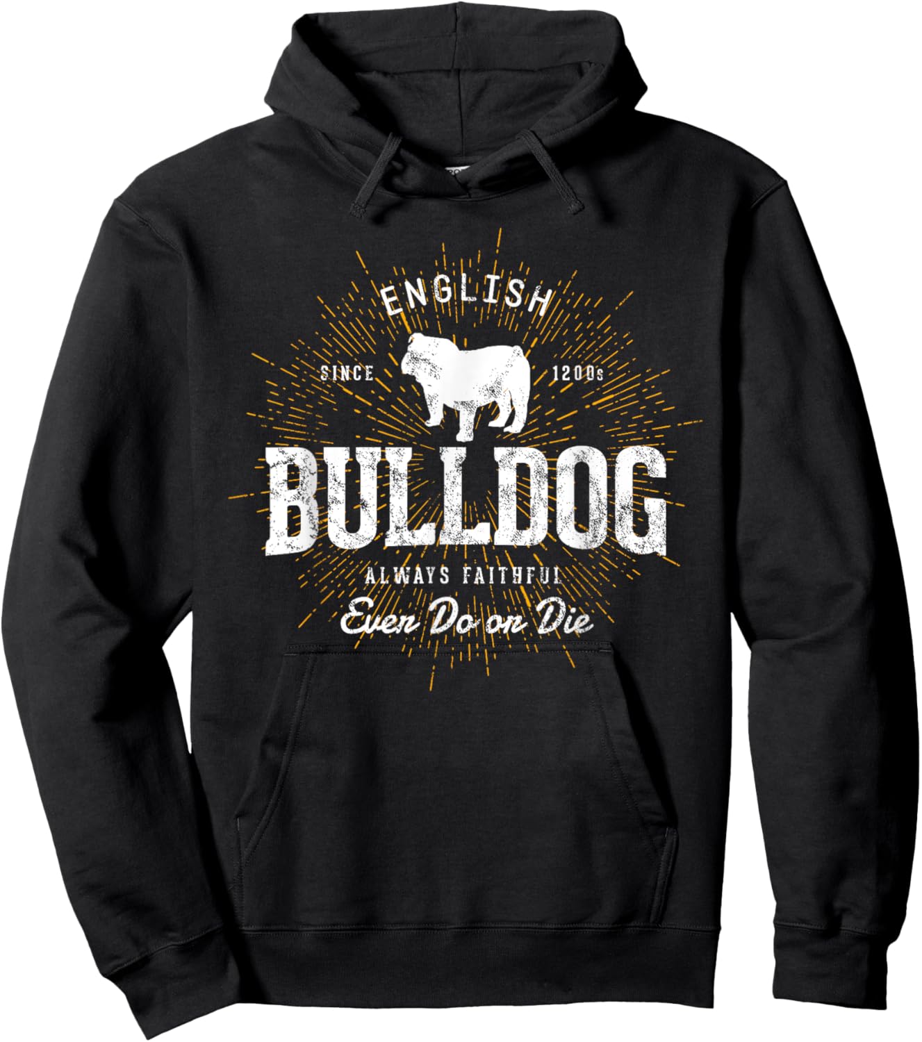 Vintage Style Retro Bulldog Men Women Kids Hoodie - Hoodie | Black