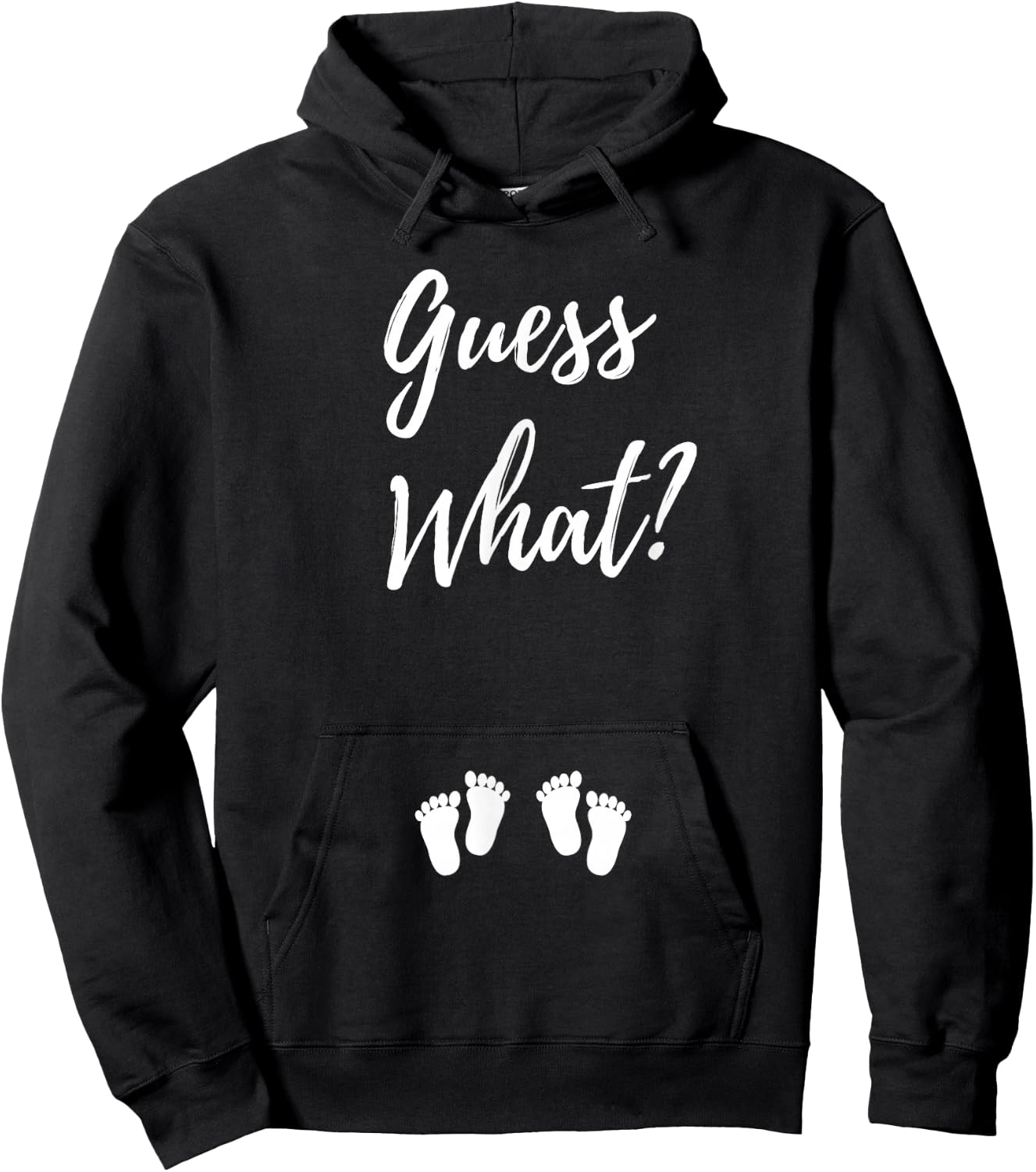 Guess What? Pregnancy Announcement Expecting Mom Twins Baby Hoodie - Hoodie | Black