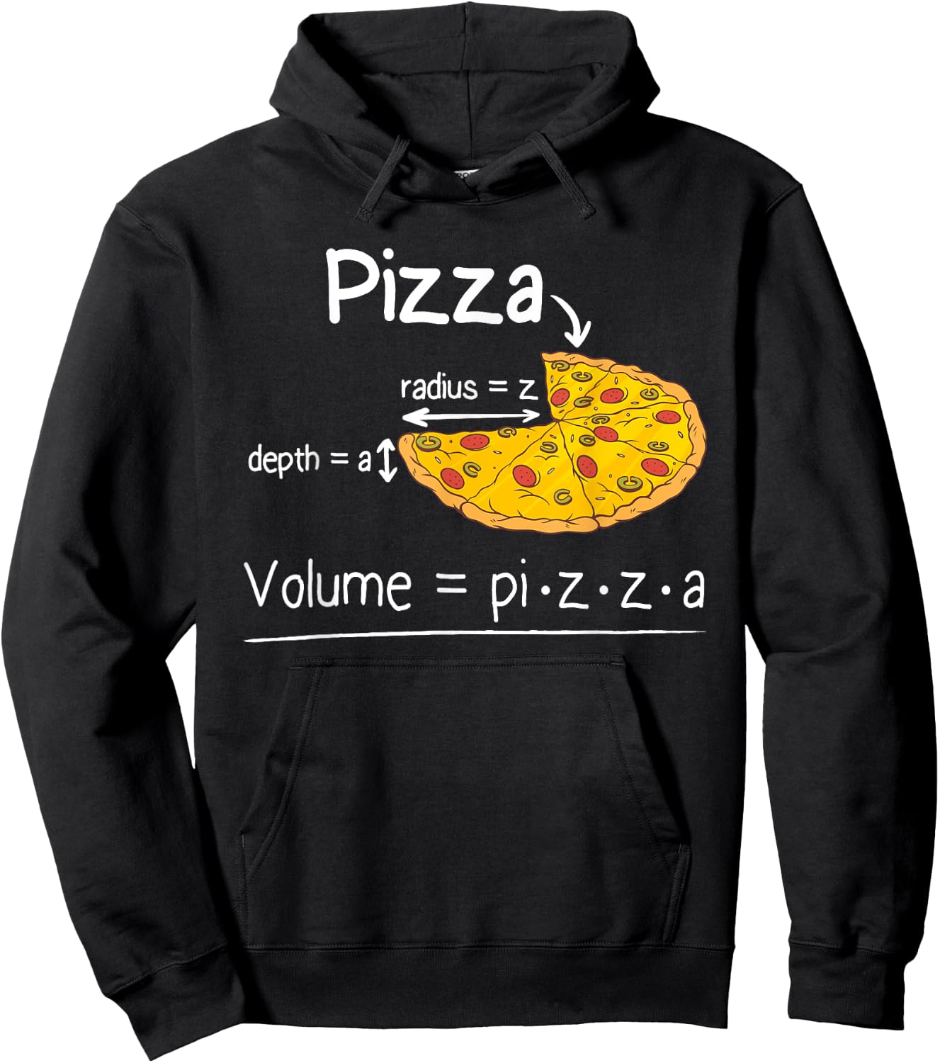 Volume Formula Pizza and Math Meme | Funny Math Teacher Women Girls Kids Hoodie - Hoodie | Black