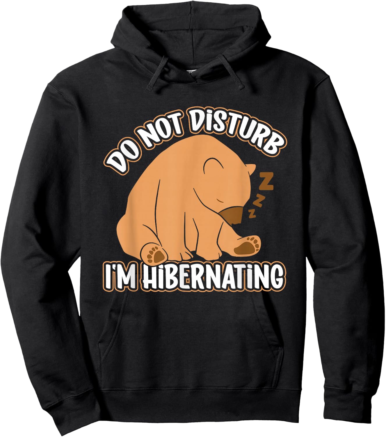 Hibernation I'm Hibernating Funny Sleepy Bear Sleeping Hoodie - Hoodie | Black
