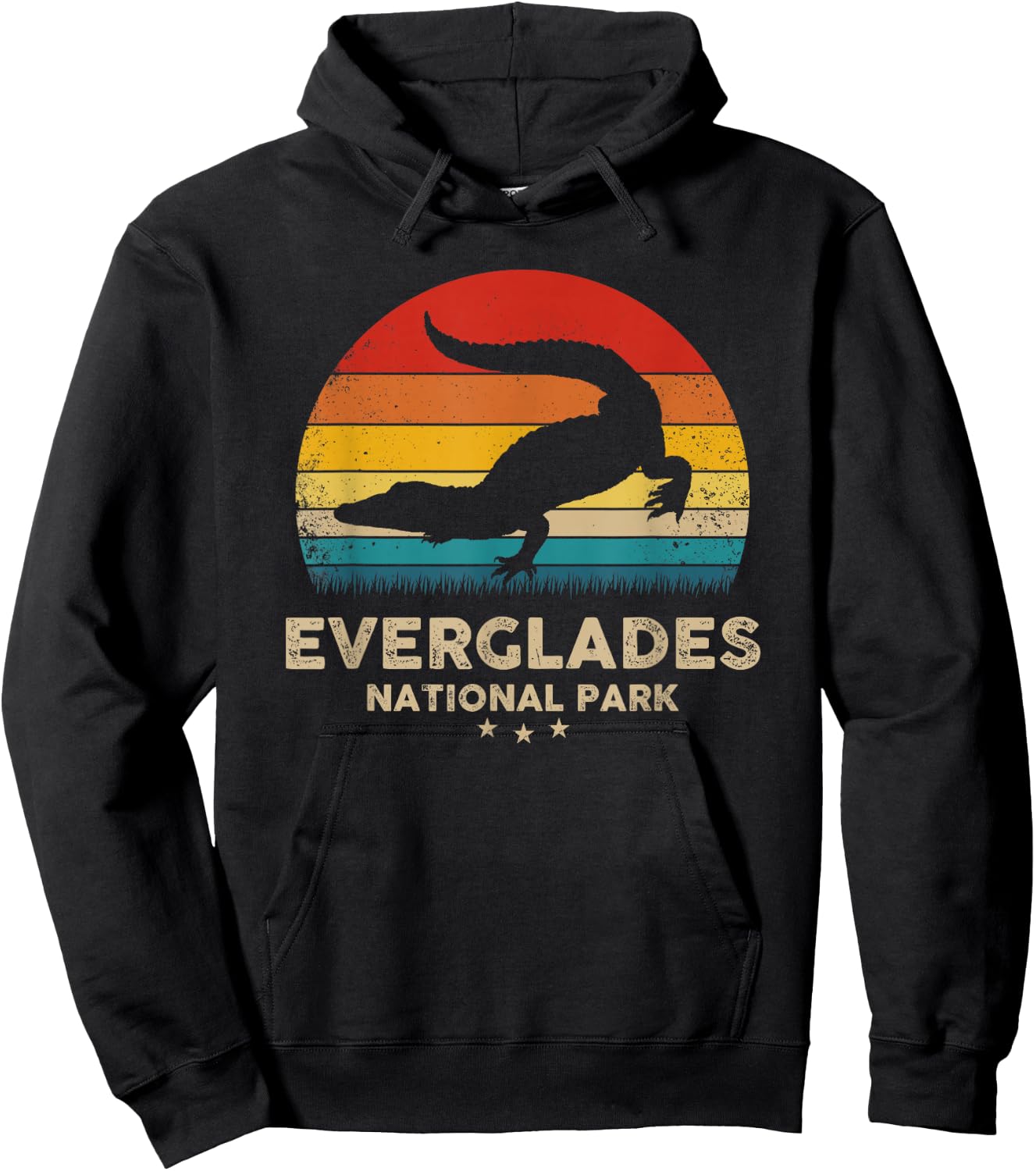Everglades - National Park Retro Souvenir Hoodie - Hoodie | Black