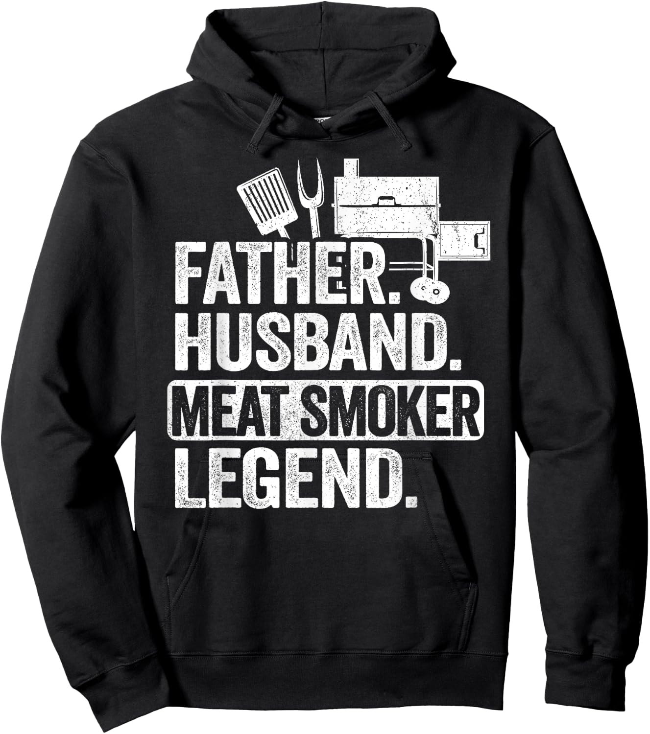 Father Husband Meat Smoker Legend Grilling Dad Meat Smoking Hoodie - Hoodie | Black