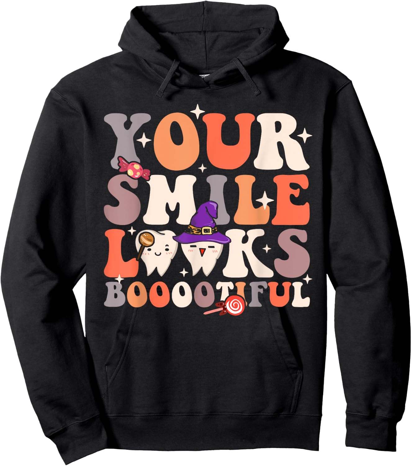 Your Smile Looks Bootiful Funny Dentist Halloween Spooky Hoodie - Hoodie | Black
