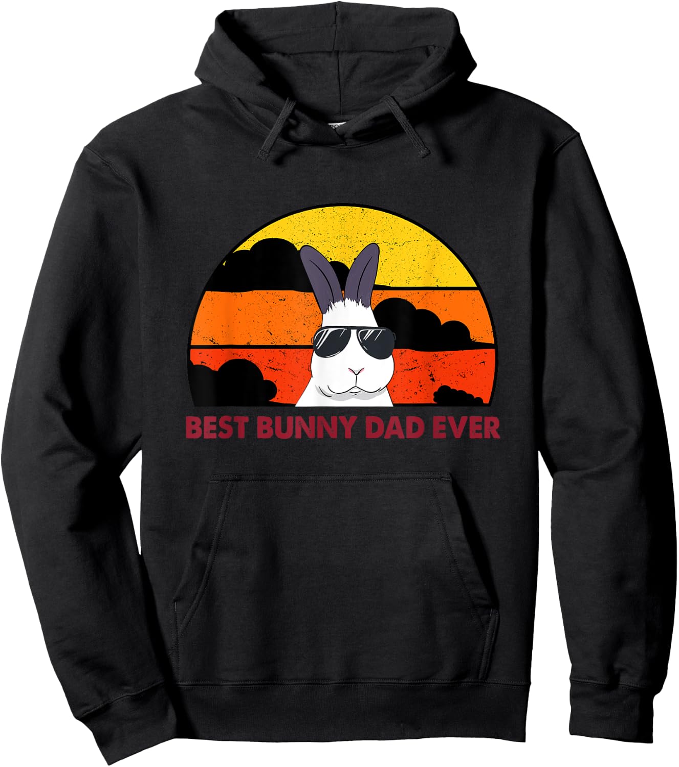 Best Bunny Dad Ever Rabbit Jumper - Dad Hoodie - Hoodie | Black