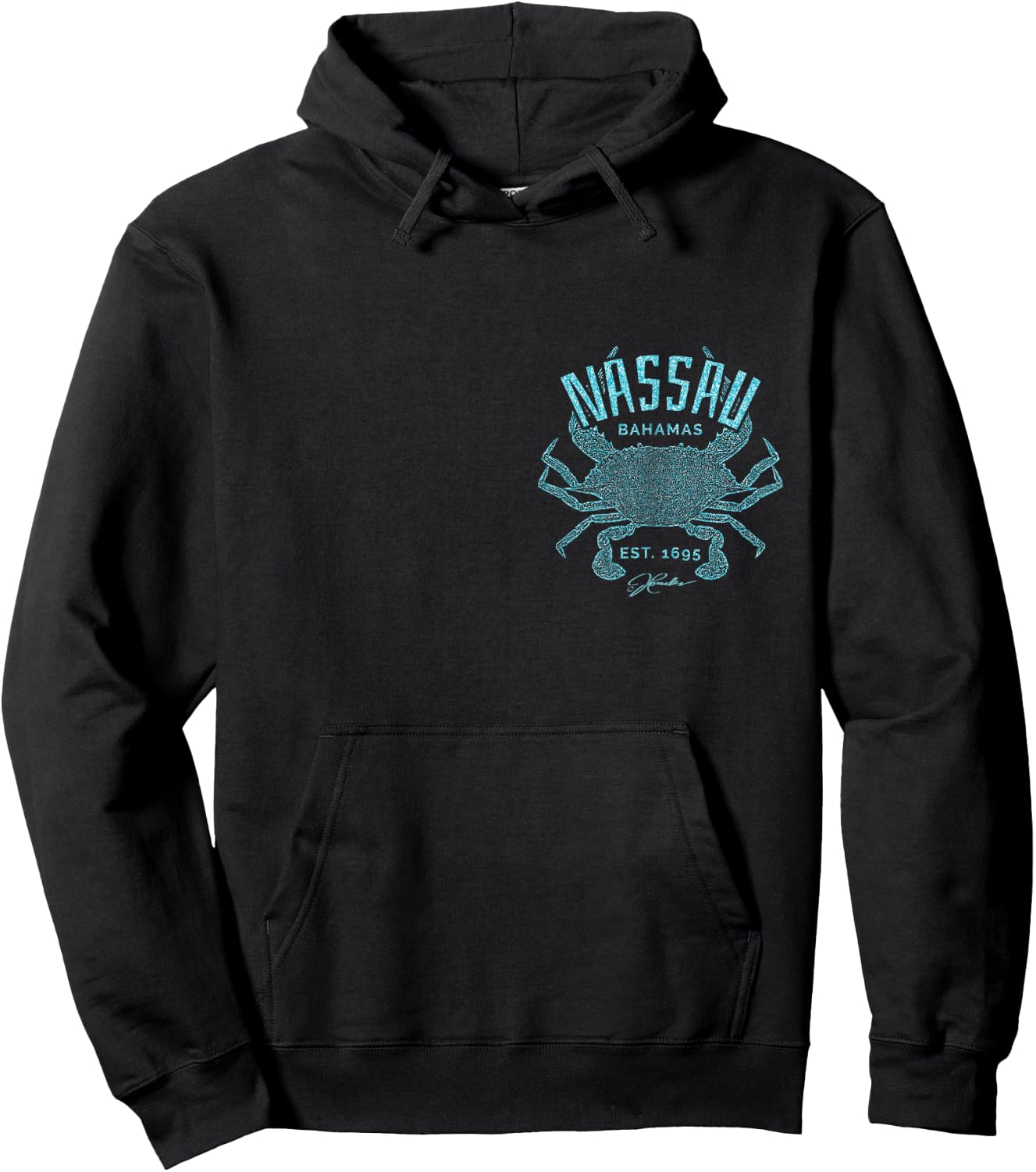 JCombs: Nassau, Bahamas, Blue Crab (2-Sided) Hoodie - Hoodie | Black