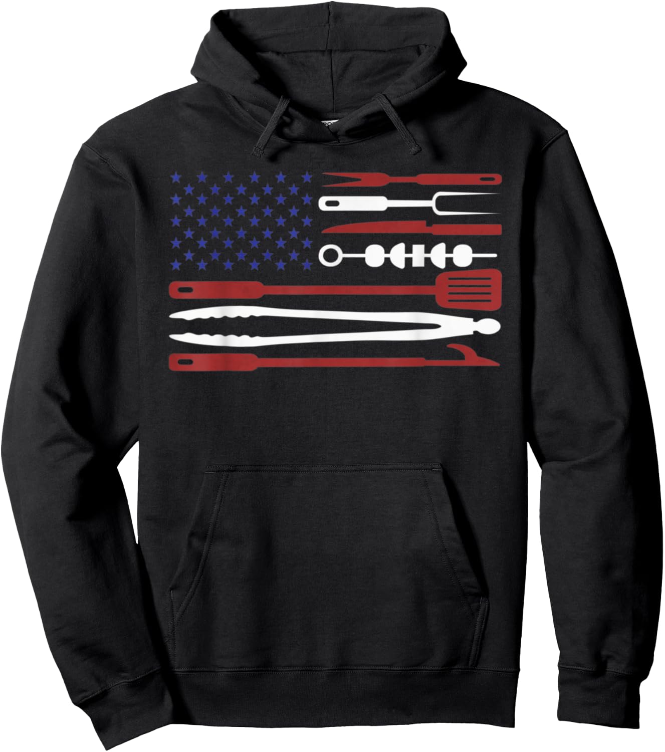 BBQ Tool Set 4th of July US Flag USA Independence Day Hoodie - Hoodie | Black