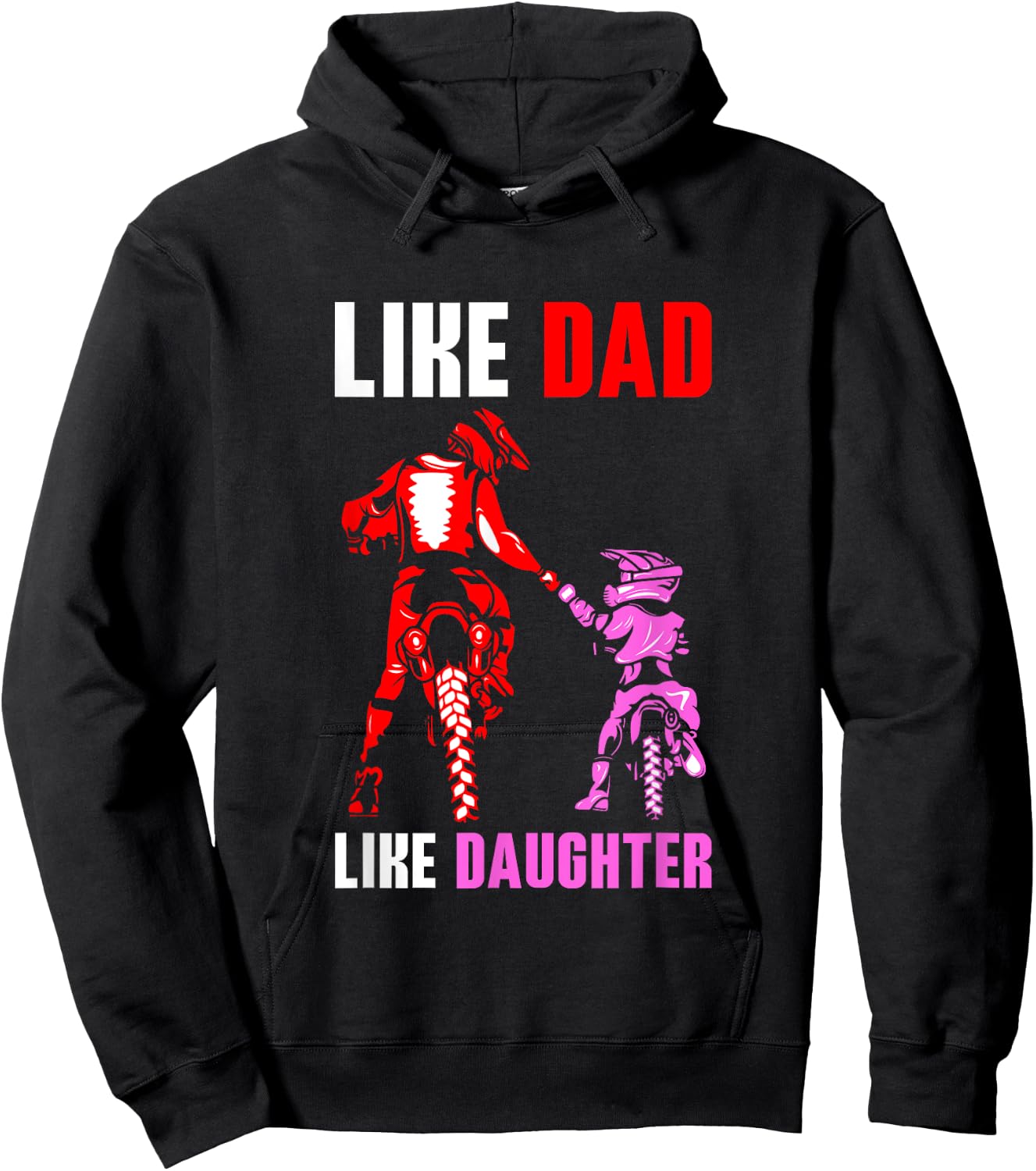 Like Dad Like Daughter - Father and Daughter Motocross Hoodie - Hoodie | Black