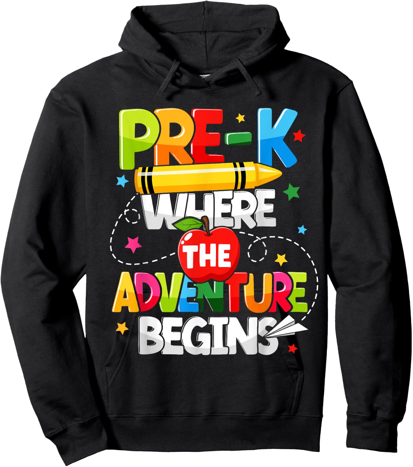 Pre-K Where The Adventure Begins Back To School Teacher Men Women Girls Kids Hoodie - Hoodie | Black