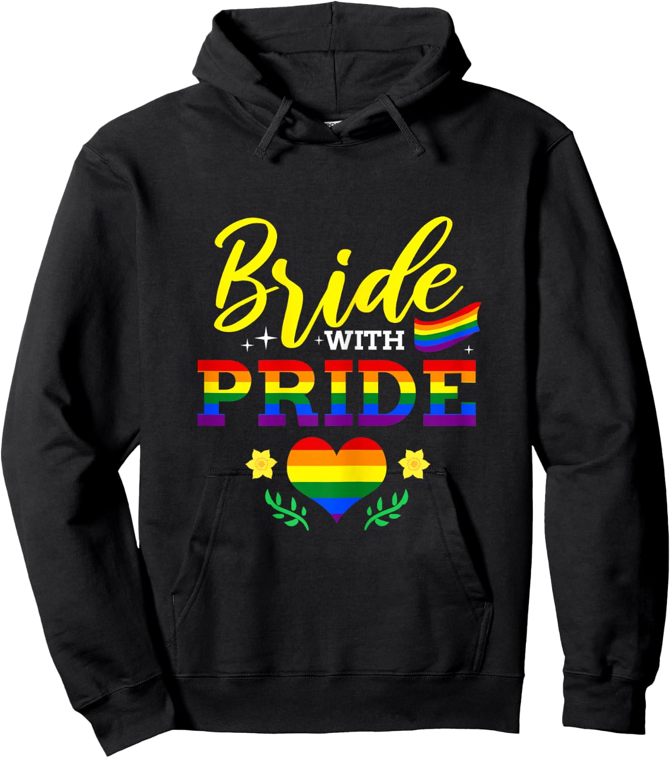Bride With Pride Lesbian Bachelorette Party Hoodie - Hoodie | Black