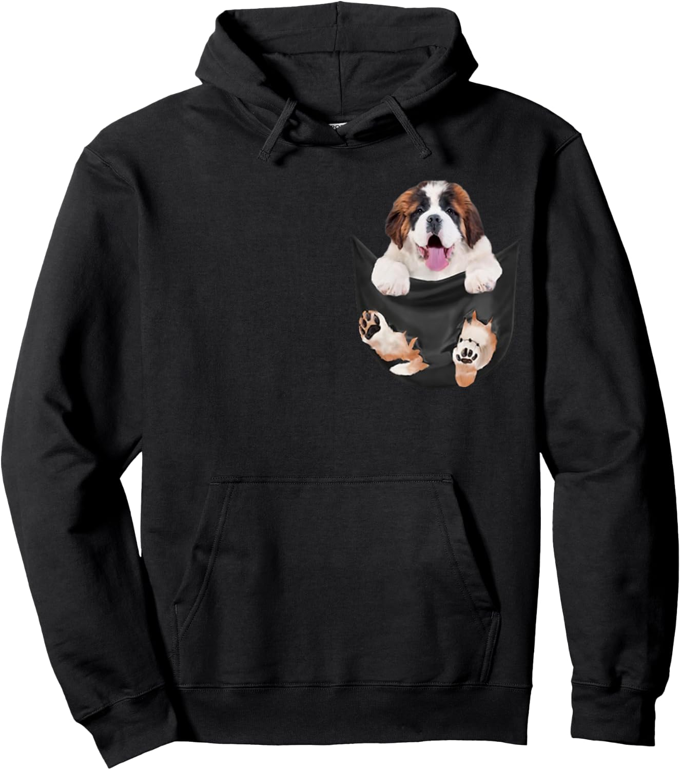 Funny Saint Bernard in Your Pocket for St. Bernard Lovers Hoodie - Hoodie | Black