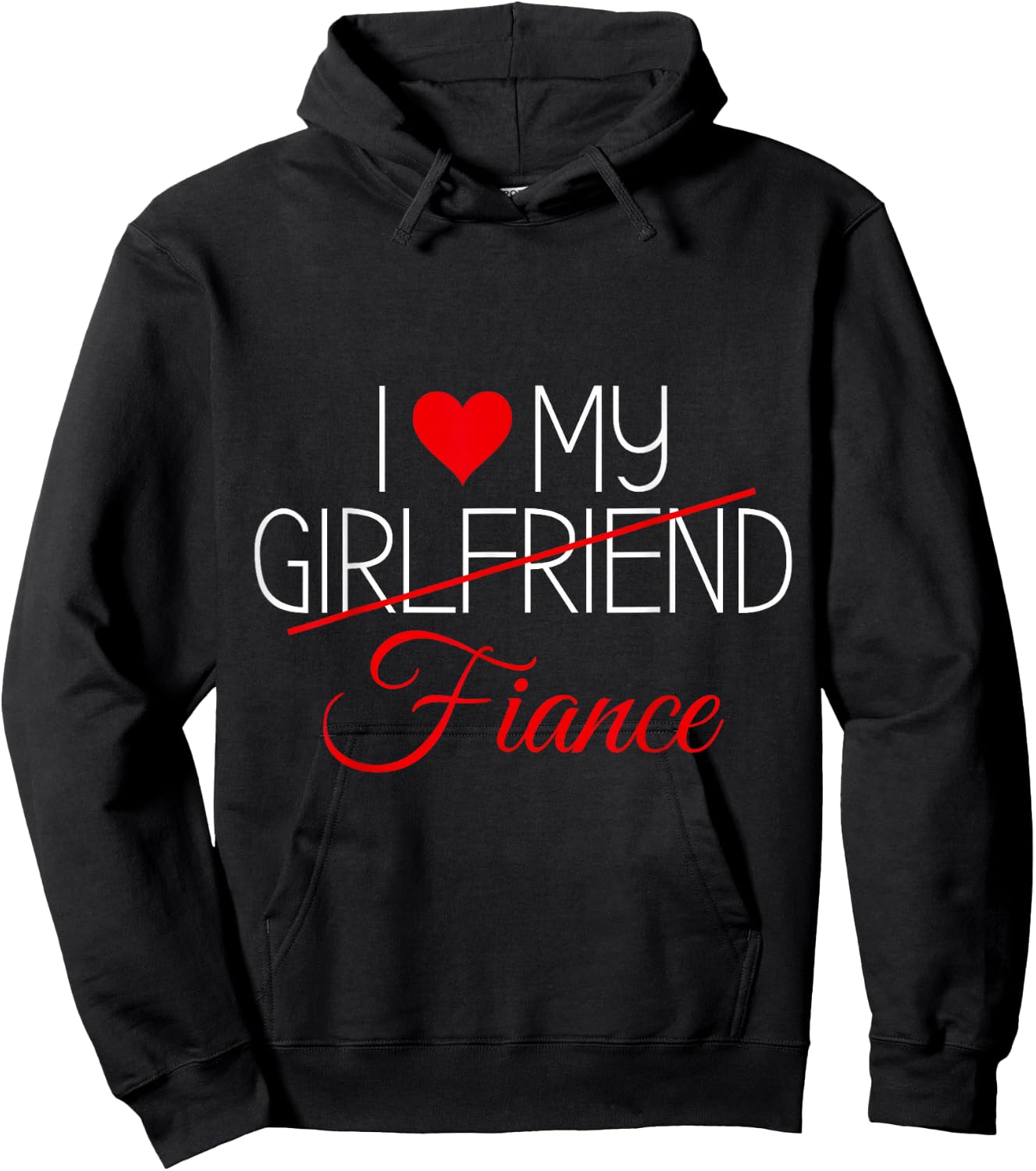 I love my girlfriend/fiance Matching Couples Outfits Hoodie - Hoodie | Black