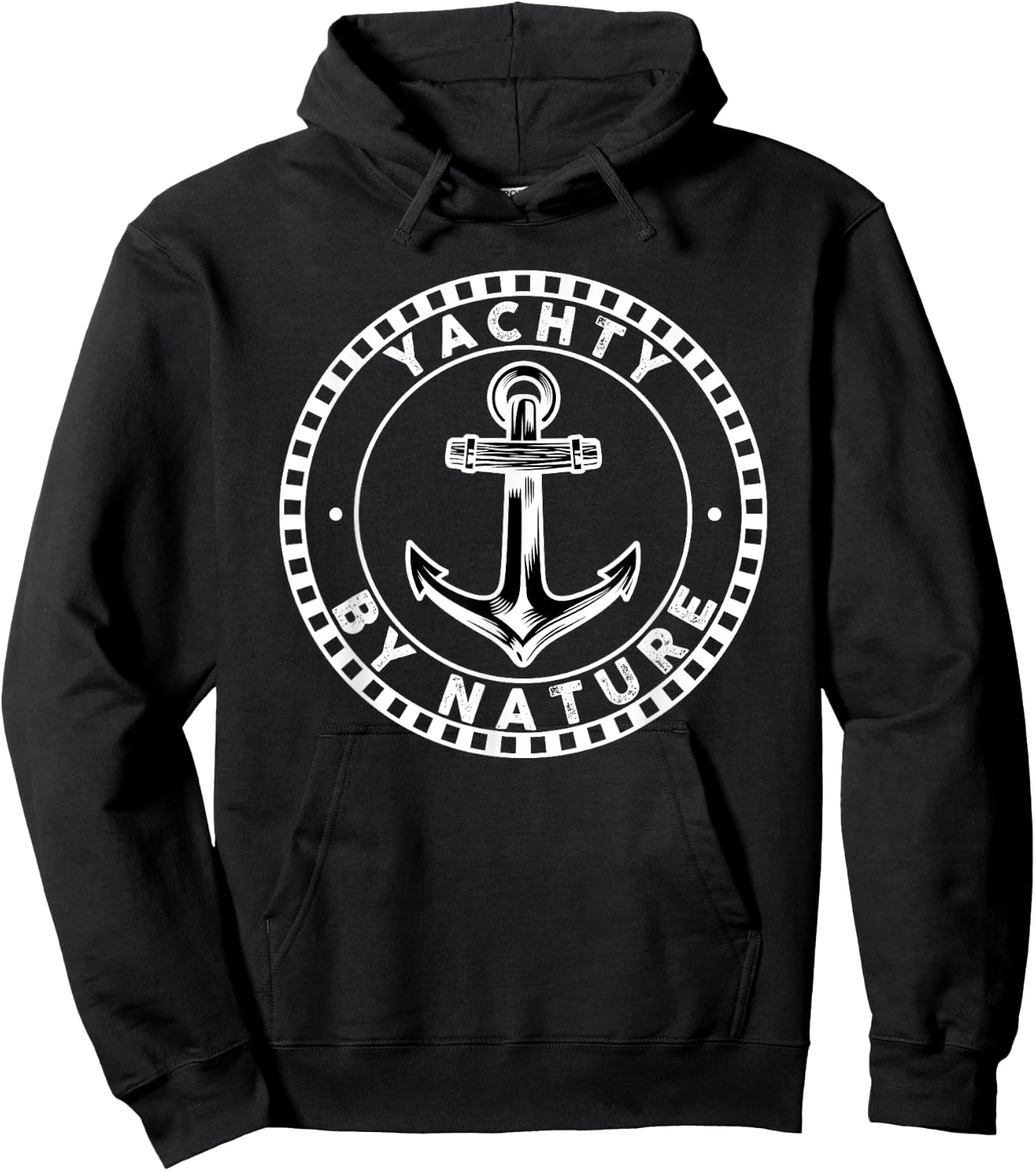 Yachty By Nature Nautical Captain Anchor Yacht Party Sailor Hoodie - Hoodie | Black
