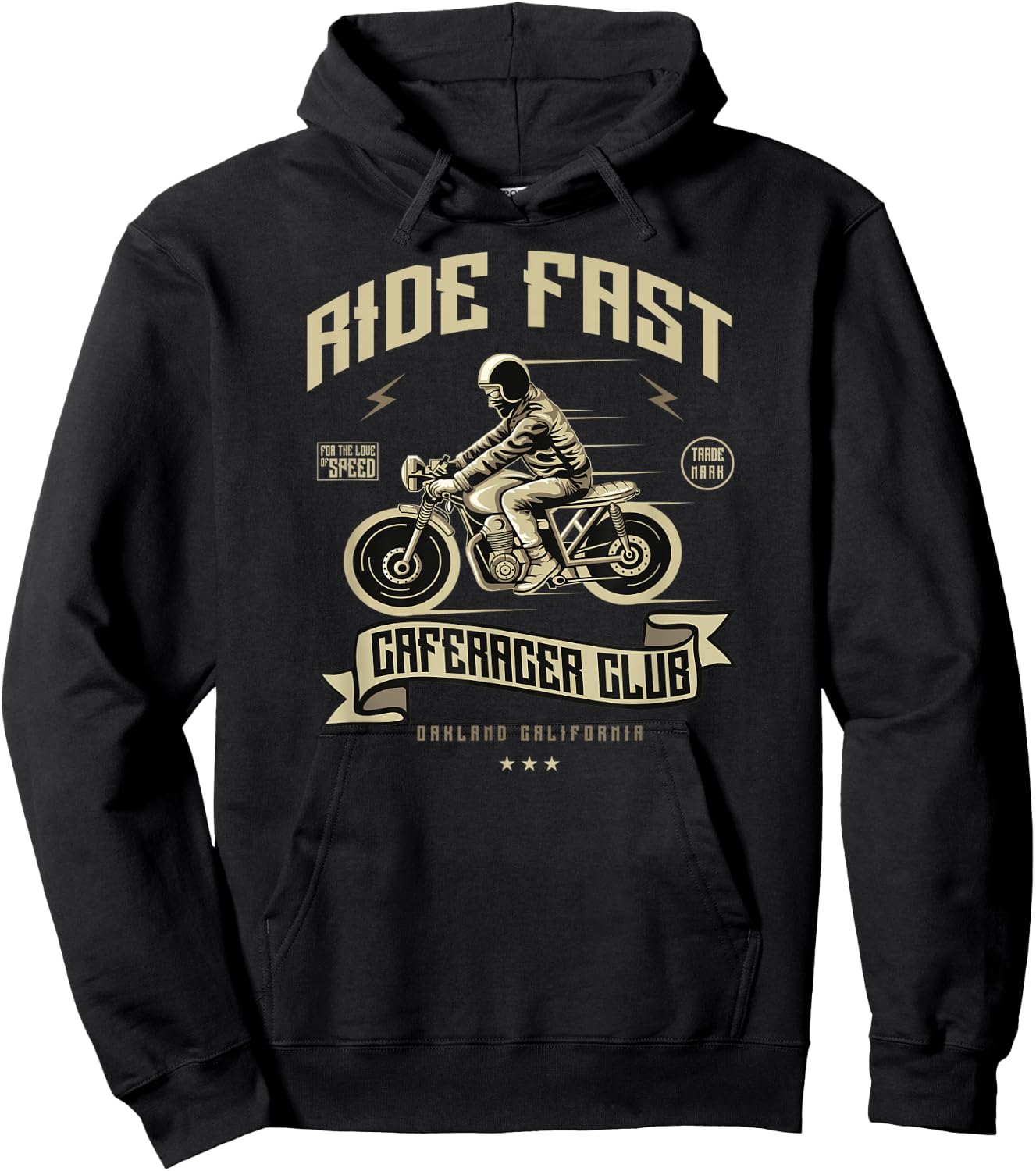 Cafe Racer Gift Ride Fast Cafe Racer Club Vintage Hoodie - Hoodie | Black