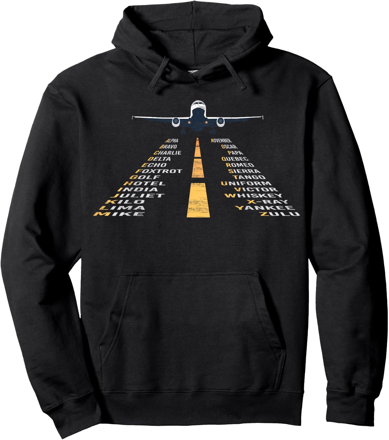 Phonetic Alphabet | Pilot Cadet Airplane Shirt Hoodie - Hoodie | Black