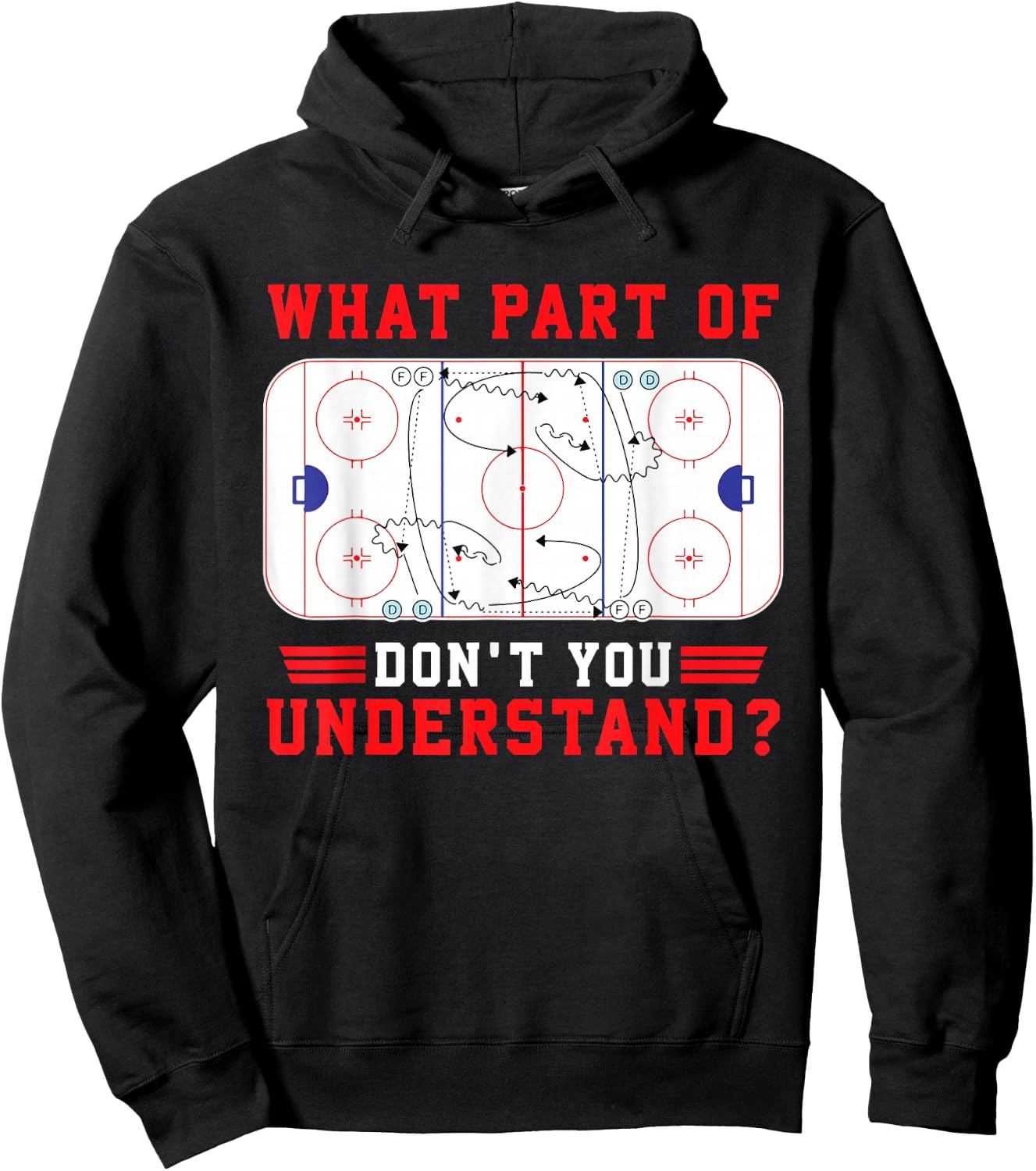 What Part Of Hockey Don't You Understand Hockey Player Funny Hoodie - Hoodie | Black