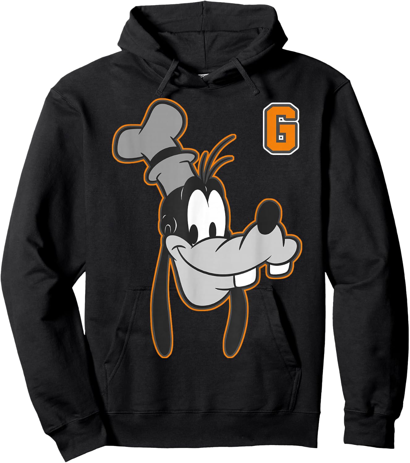 Disney Goofy Orange Outline Portrait Small Hoodie - Hoodie | Black