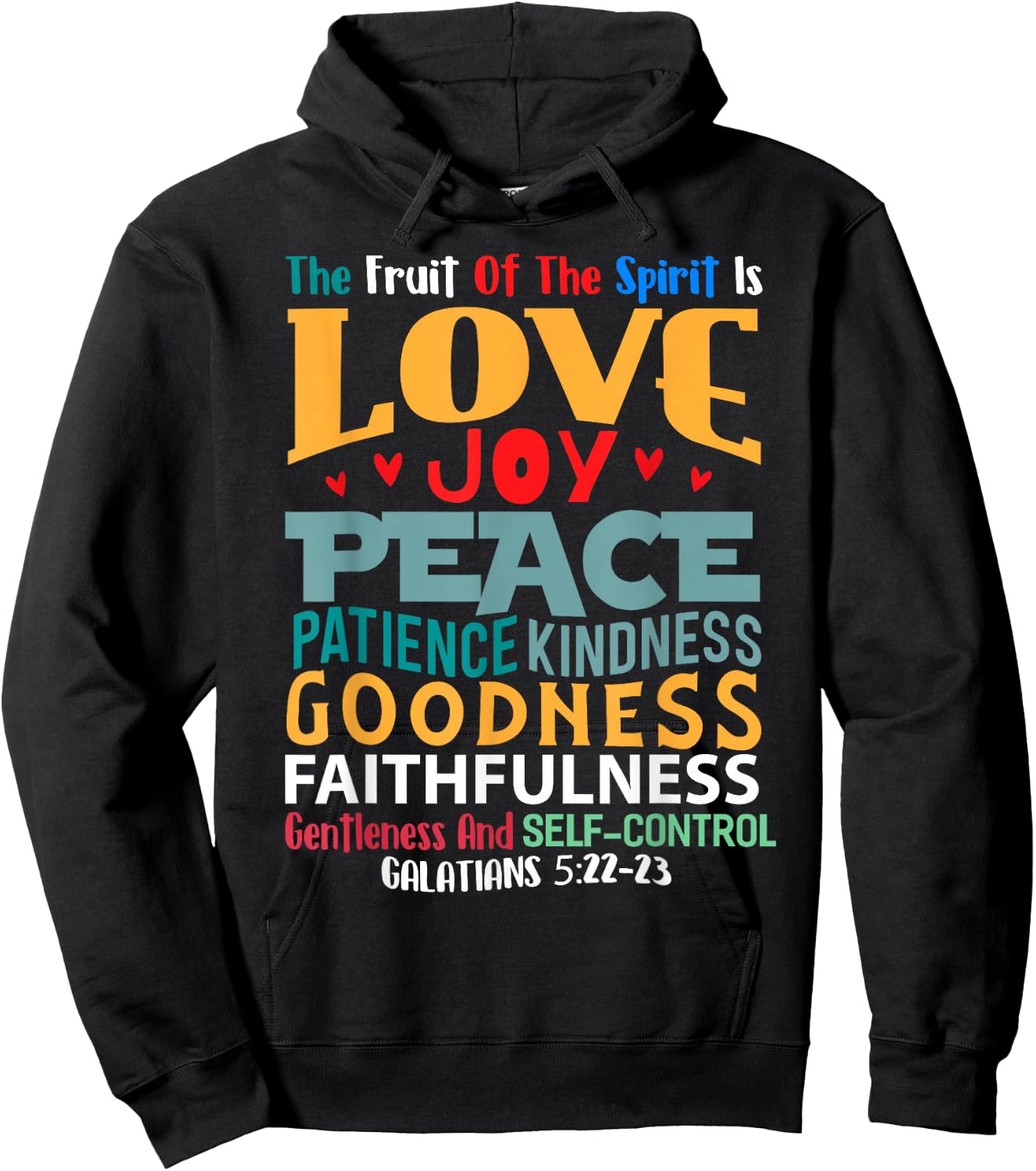 Religious Designs By ShirtZilla Fruit Of The Spirit Christian Bible Verse Hoodie - Hoodie | Black