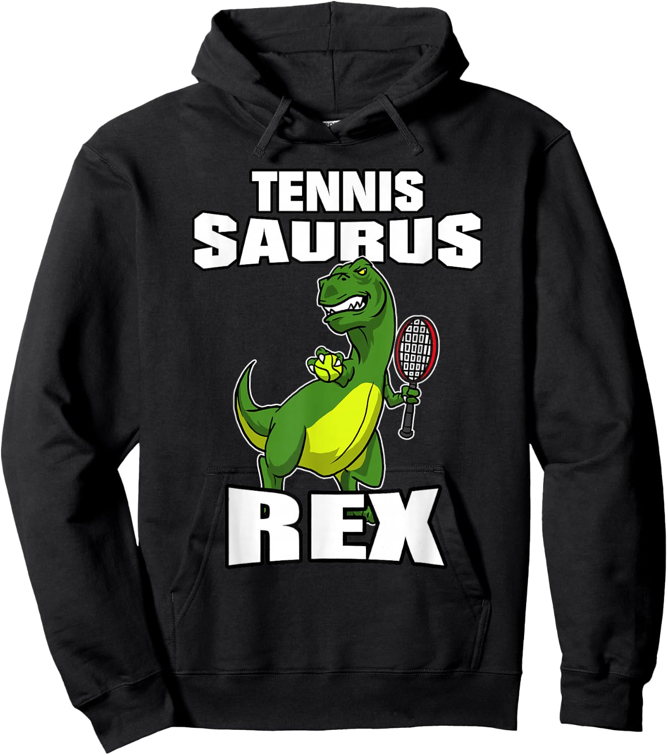Tennissaurus Rex Tennis Dinosaur T Rex Gift Tennis Player Hoodie - Hoodie | Black