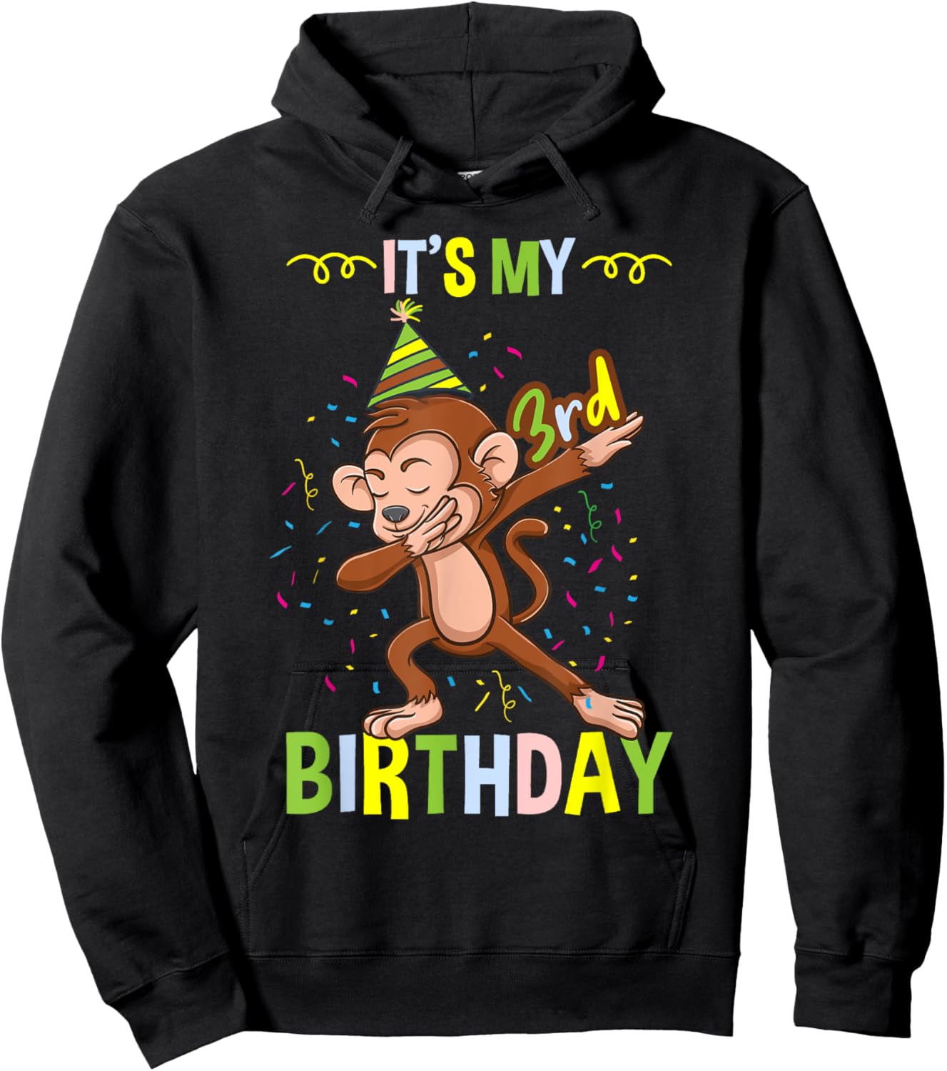 Its My 3rd Birthday Monkey Hoodie - Hoodie | Black