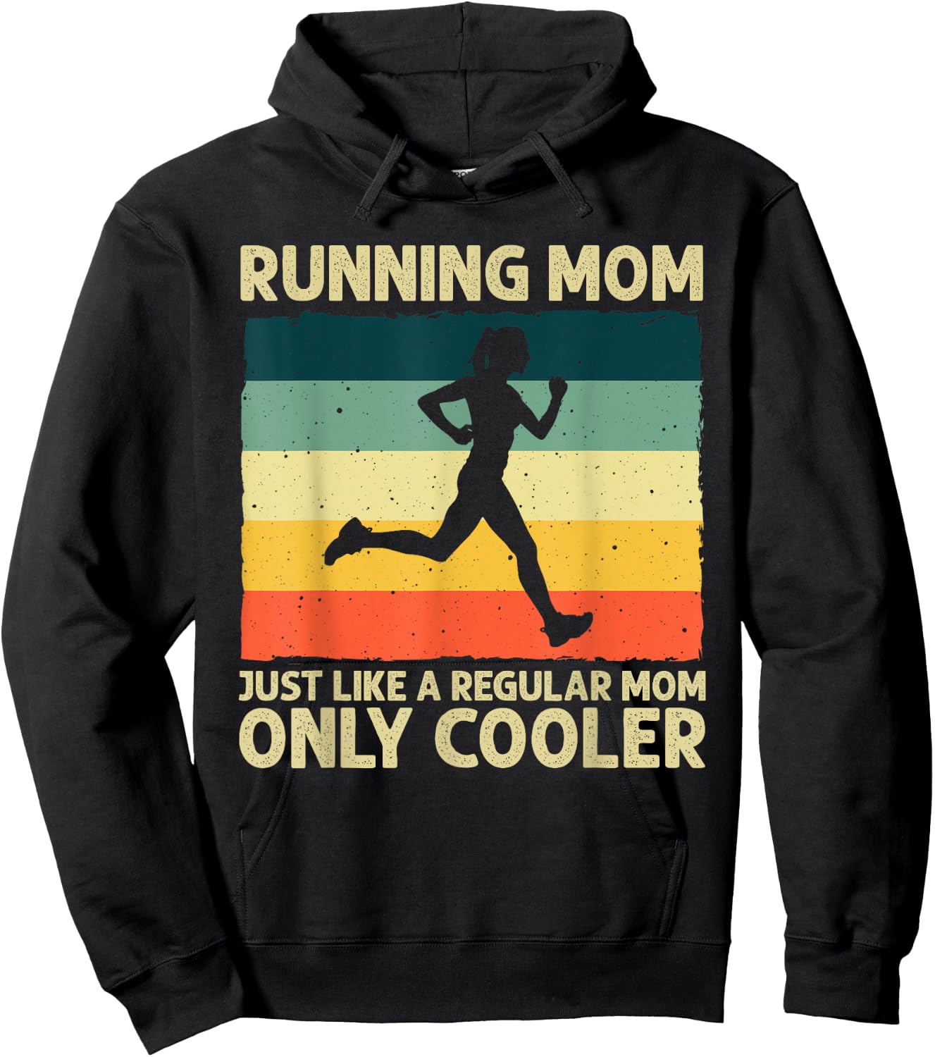 Funny Running Mom Marathoner Runner Coach Racing Hoodie - Hoodie | Black