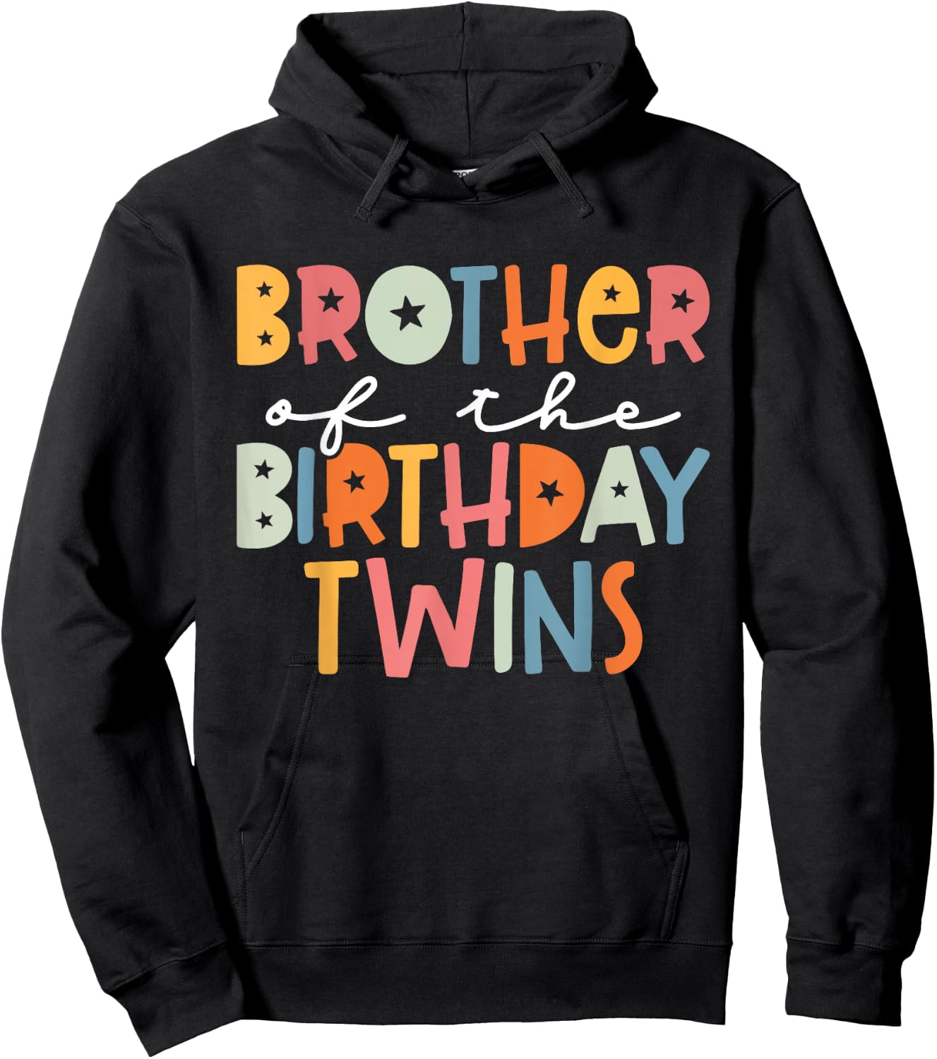 Brother of The Birthday Twins Kids Big Brother of Twins Bday Hoodie - Hoodie | Black