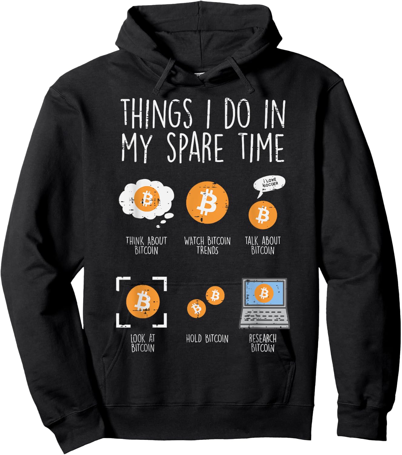 Things I Do Spare Time Bitcoin BTC Crypto Cryptocurrency Hoodie - Hoodie | Black