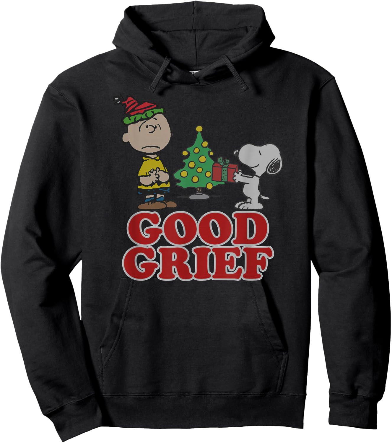 Peanuts Charlie Brown Goof Grief Christmas Hoodie - Hoodie | Black