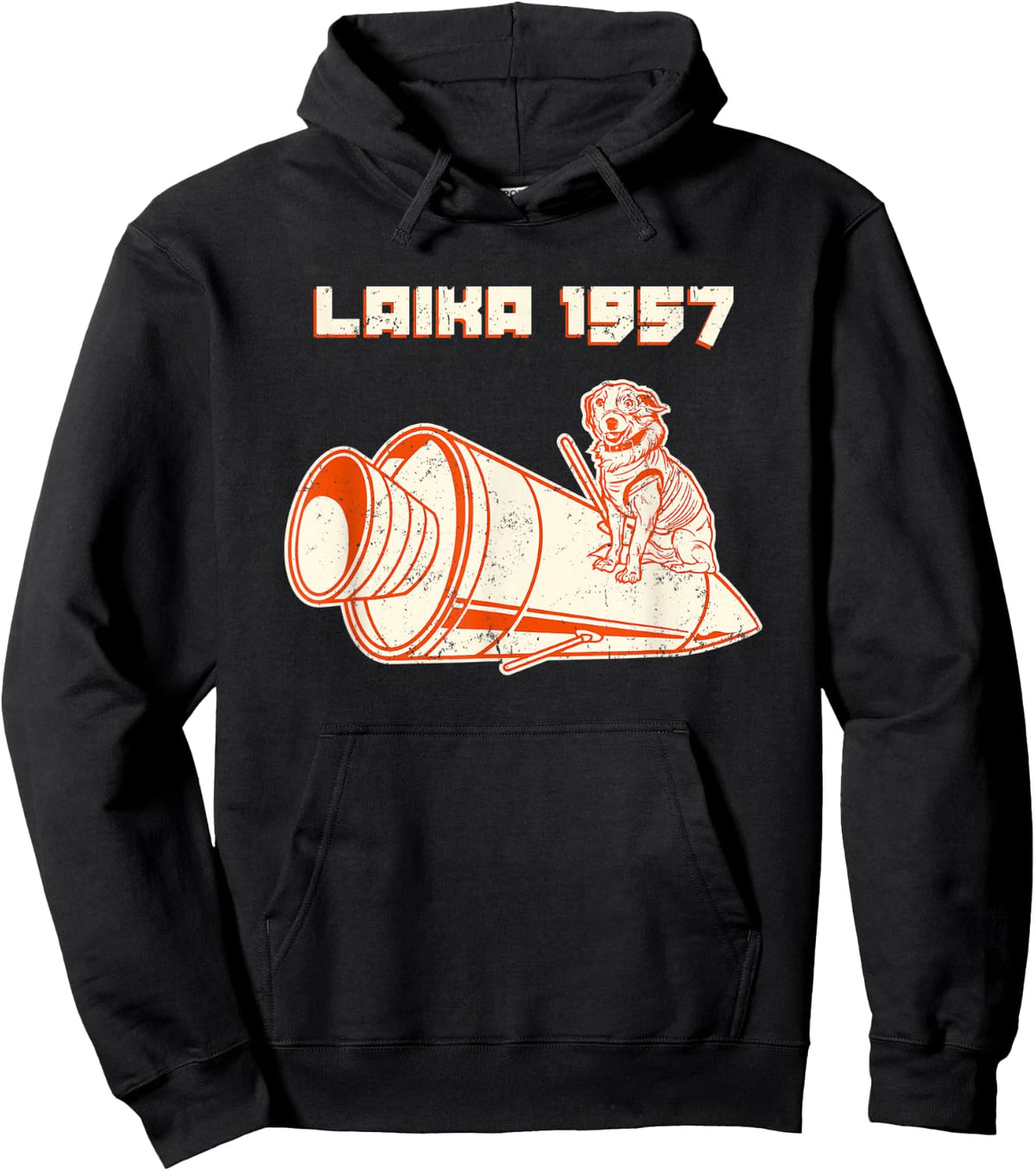 Laika Gagarin Dog Sputnik Russian Russia USSR Women Hoodie - Hoodie | Black