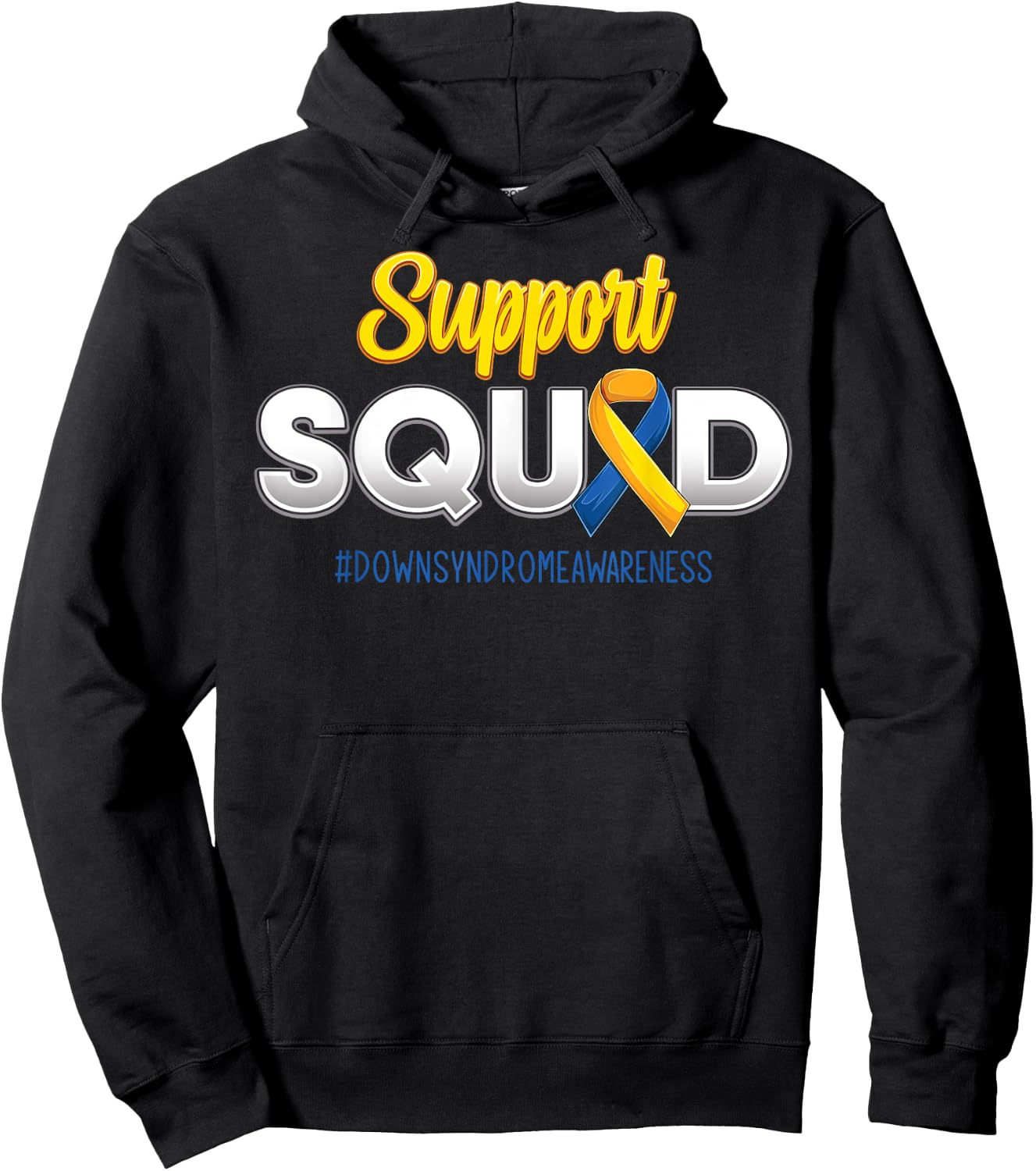 Support Squad Down's Syndrome Awareness T21 Hope Women Kids Hoodie - Hoodie | Black