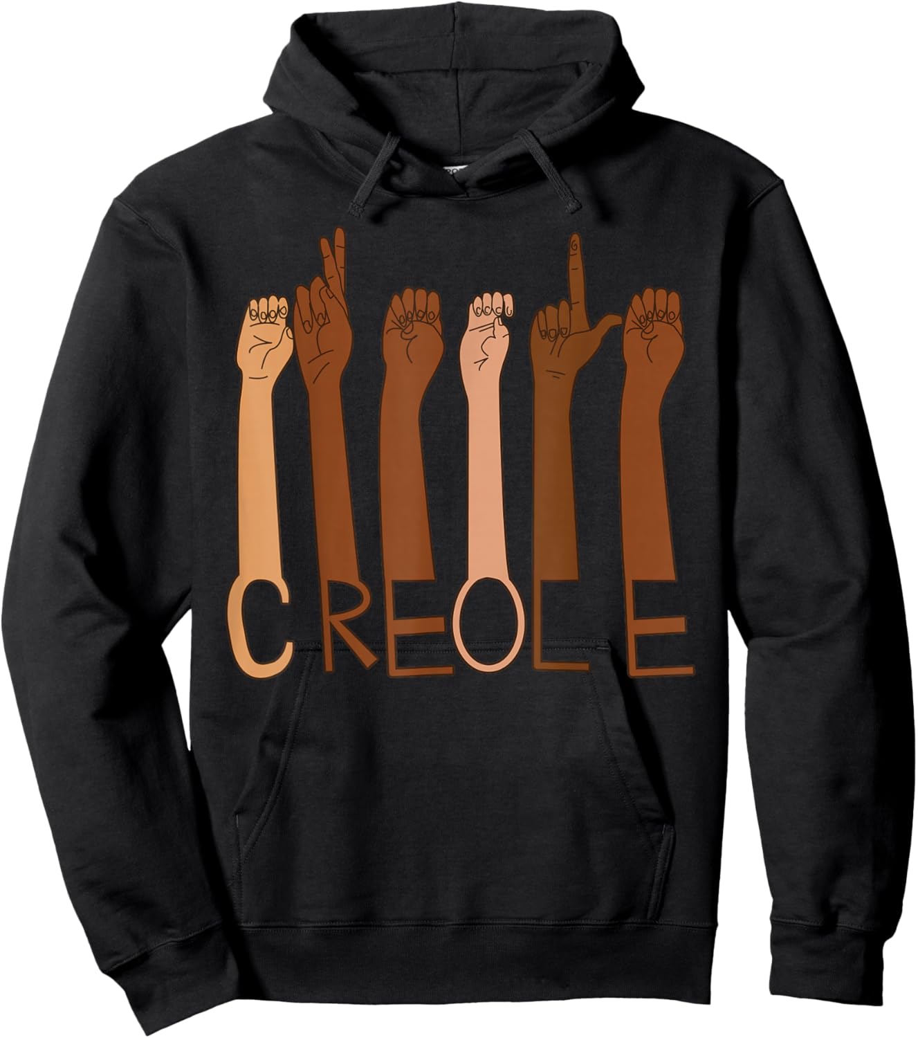 Creole Pride Diversity Inclusive Louisiana New Orleans ASL Hoodie - Hoodie | Black