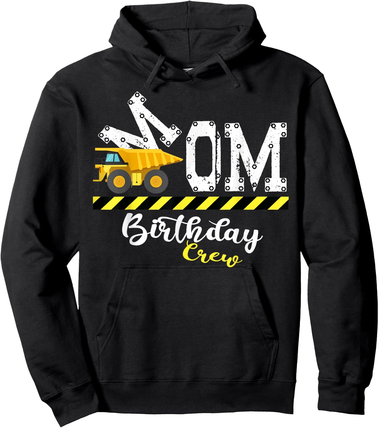 B-Day Party Mom Birthday Crew Construction Birthday Party Hoodie - Hoodie | Black