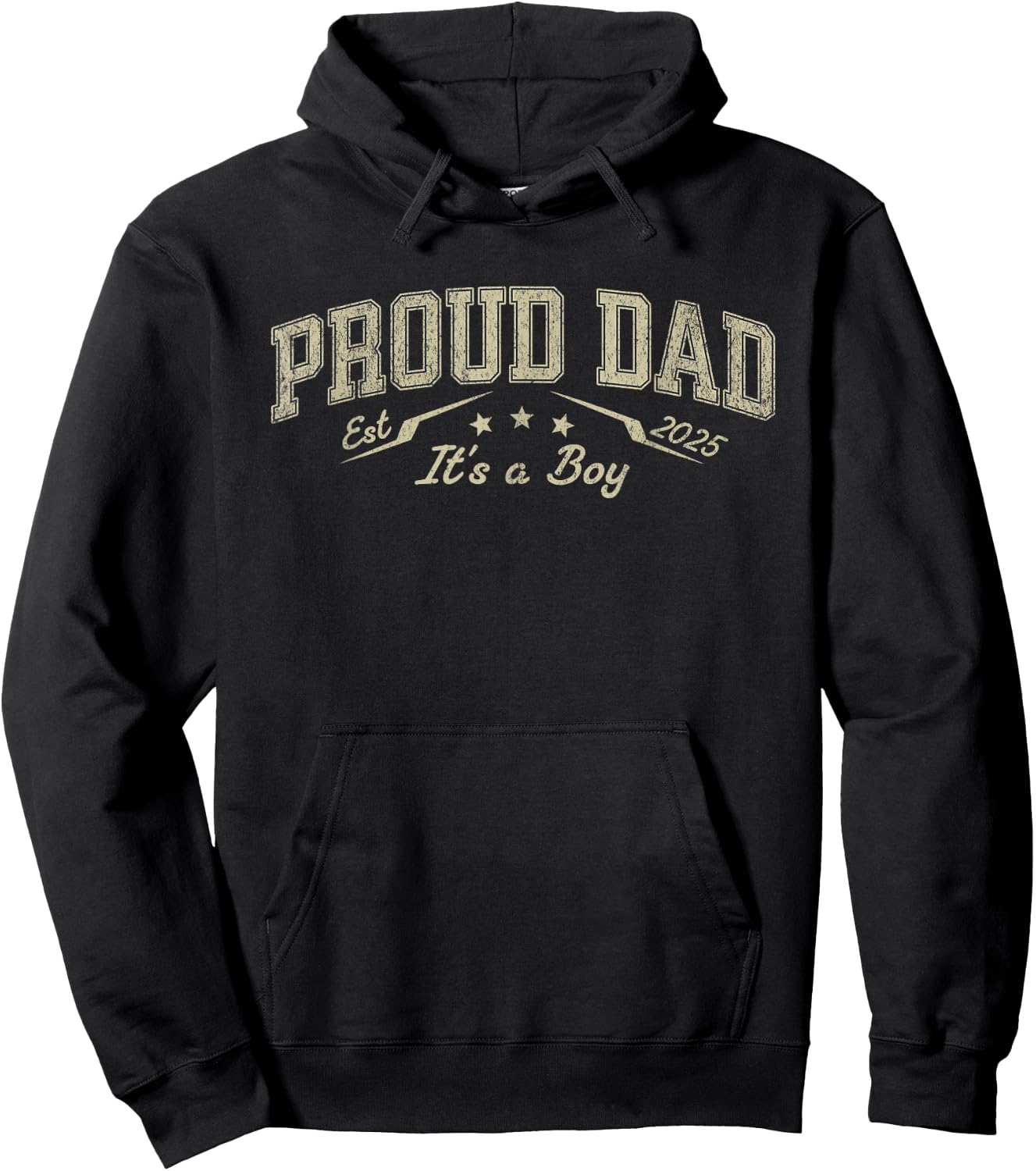 Promoted to Daddy Est 2025 Proud Dad It's a Boy Hoodie - Hoodie | Black
