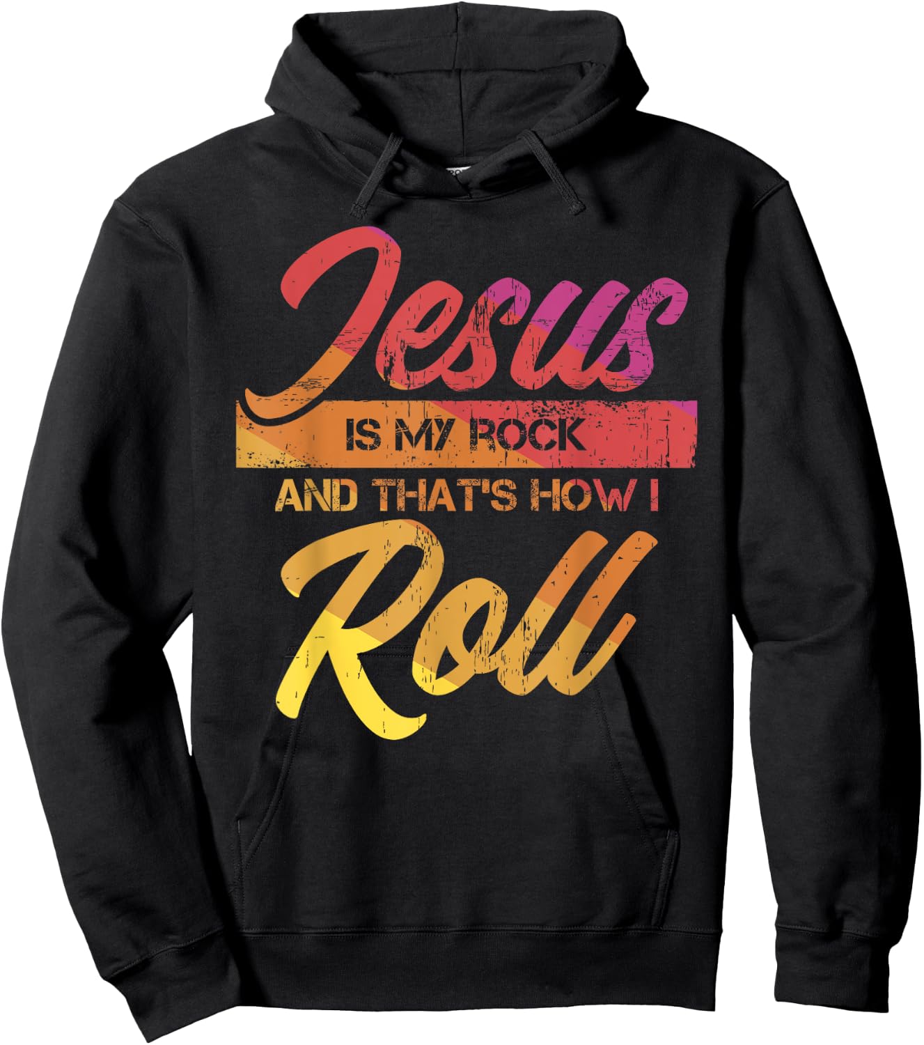 Jesus Is My Rock And That's How I Roll Hoodie - Hoodie | Black