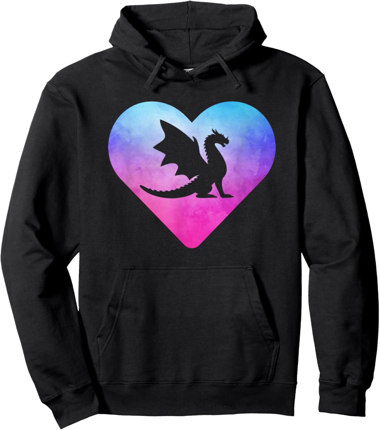 Women or Girls Cute Dragon Hoodie - Hoodie | Black