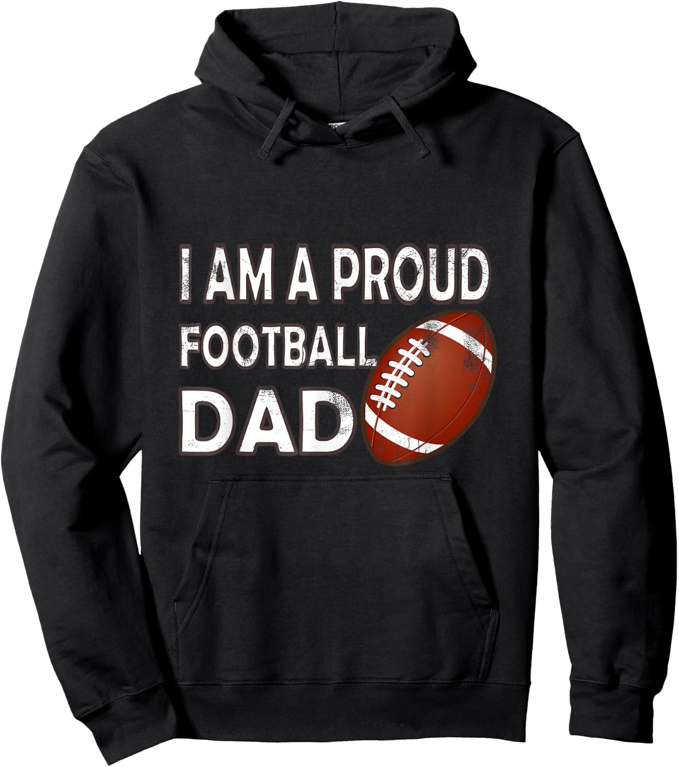 Proud Football Dad Shirt Funny Foodball Father Hoodie - Hoodie | Black