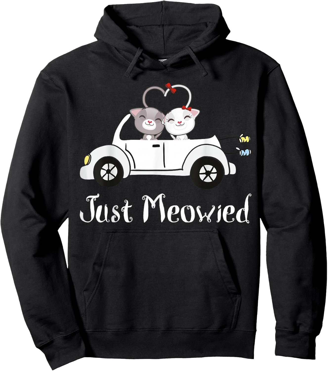 Just Meowied Novelty & Newlywed Gift Hoodie - Hoodie | Black