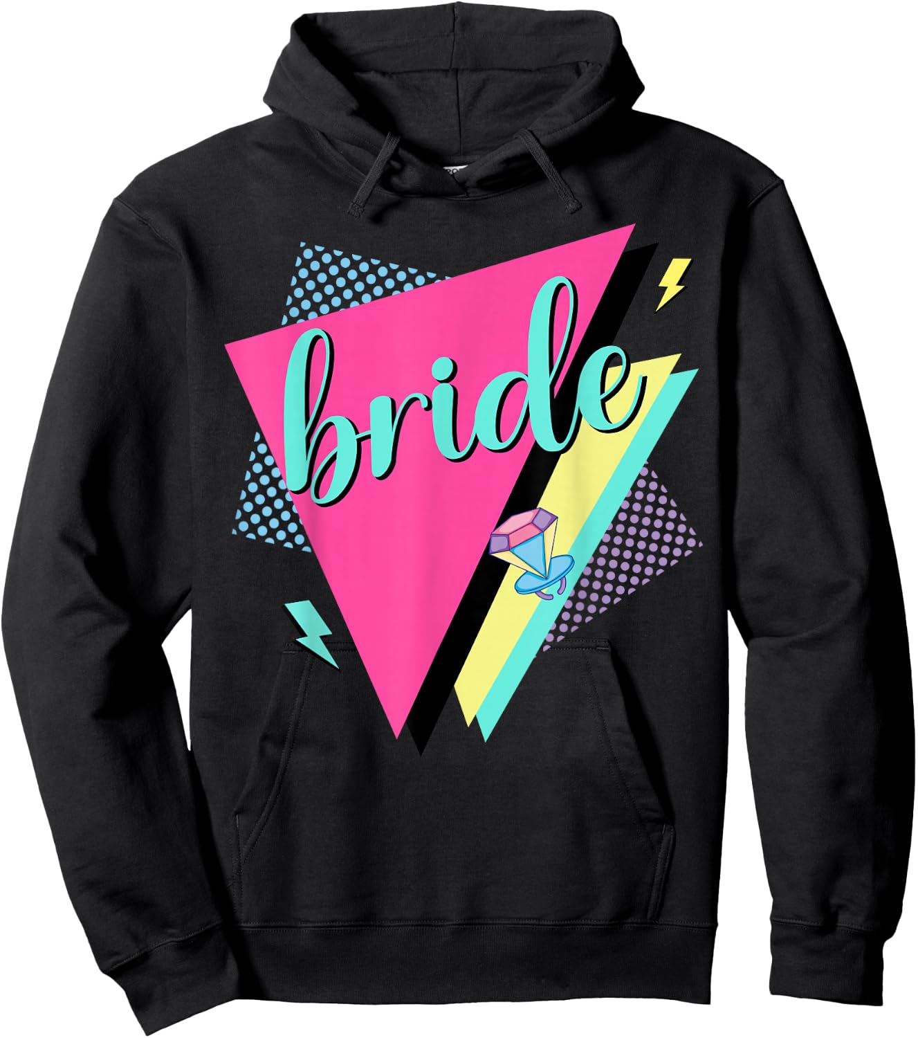 90s Bride Bridesmaid Retro 90s Bachelorette Party Hoodie - Hoodie | Black
