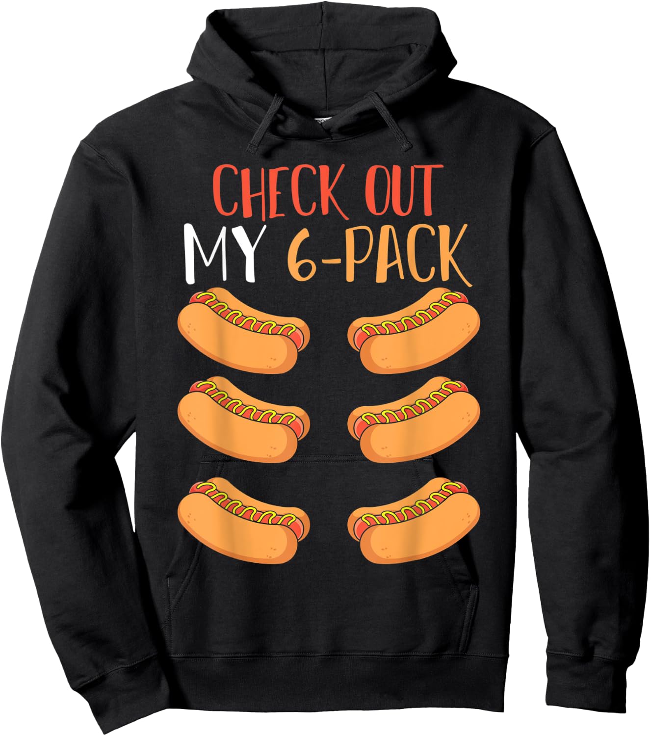 Funny Foodie Weiner Hot Dog Lover Gym Abs Workout Hotdog Hoodie - Hoodie | Black