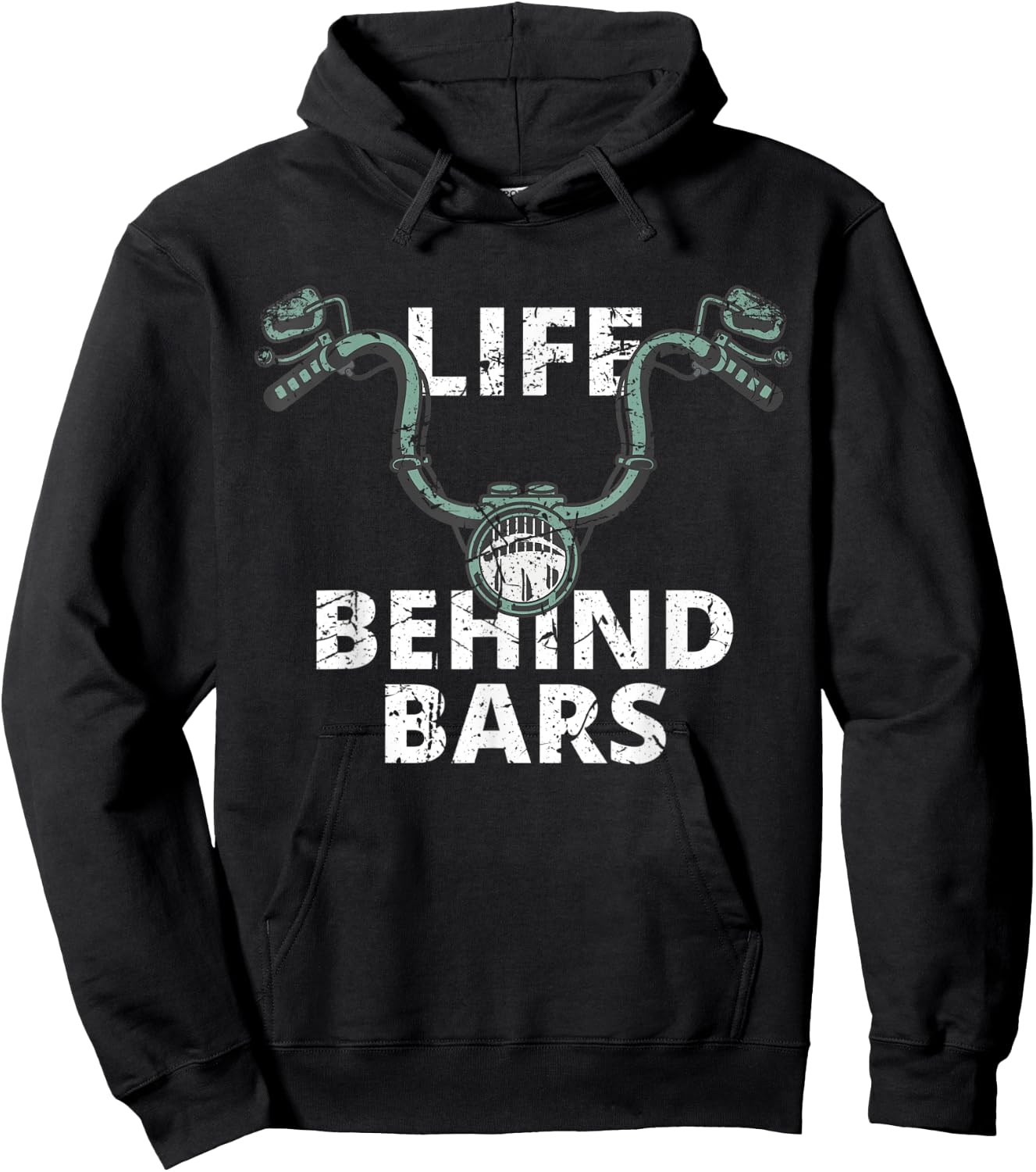 Life Behind Bars Vintage Motorcycle Rider Bikers Hoodie - Hoodie | Black